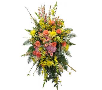 K613 Brilliant Farewell Easel Spray K613 Brilliant Farewell Easel Spray - Warm Embrace Easel Spray This soft and warm easel spray offers a comforting touch with a gentle combination of seasonal flowers. Designed to bring the room closer and add depth to the heartfelt words that are often hard to express, this arrangement is a thoughtful choice for honoring either a lady or a man. Its soothing and inviting presence makes it a perfect tribute to celebrate the memory of your loved one.