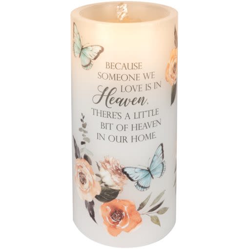 Heaven In Home&quot; Water Fountain Candle - Our water fountain candles are a high-quality wax water fountain with a built in light and water pump. Automatic Timer runs 5hrs ON/19hrs OFF. 3 C batteries are NOT included.  H: 8&quot; DIA: 4&quot;