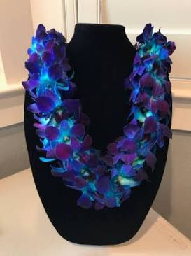 Blue Orchid Lei - Graduation or any special occasion orchid lei