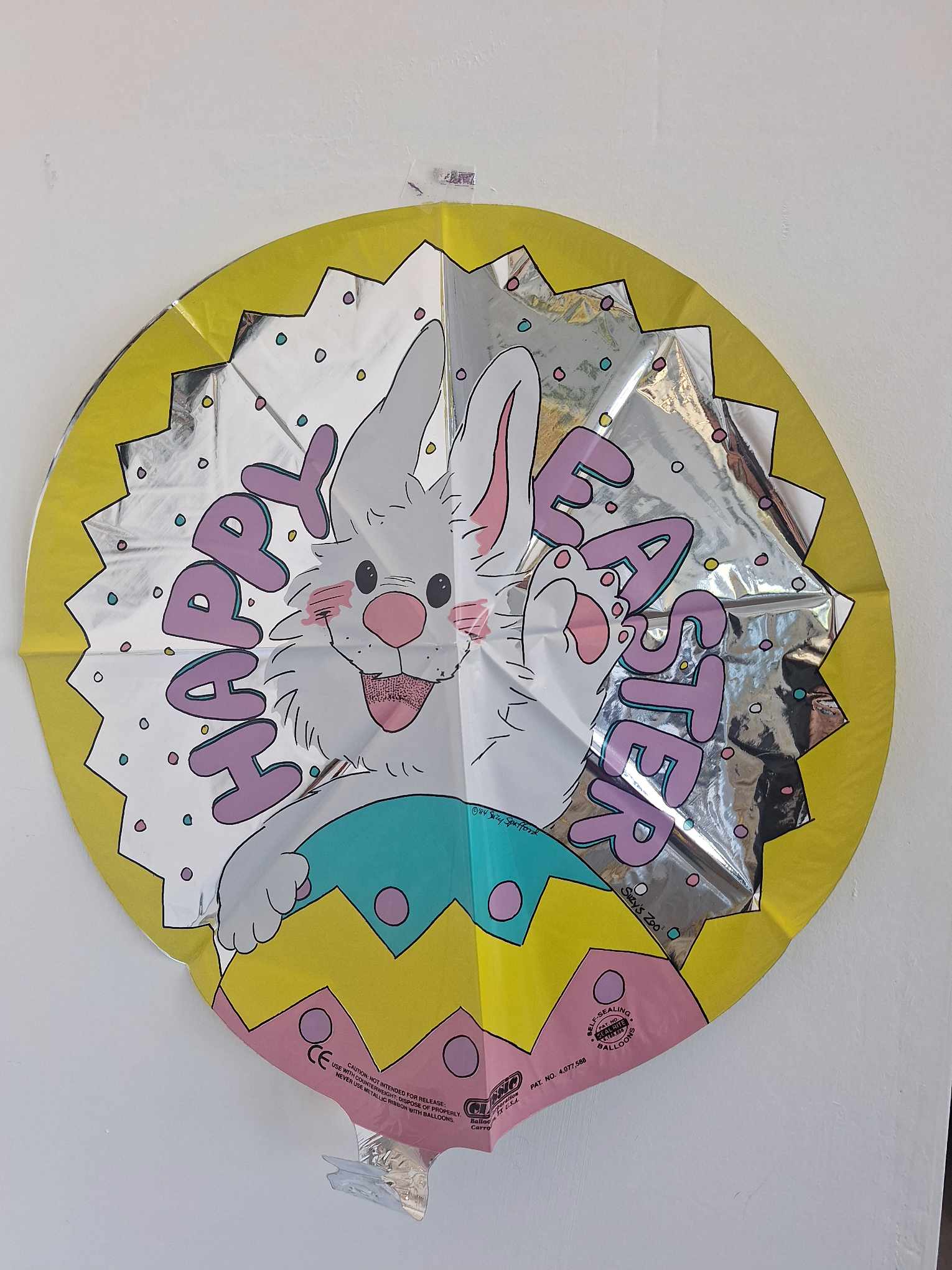 Happy Easter Mylar Balloon (B) Happy Easter Mylar Balloon (B) - 18in mylar to add to any balloon bouquet, stuffed animal, box of chocolates, or floral arrangement