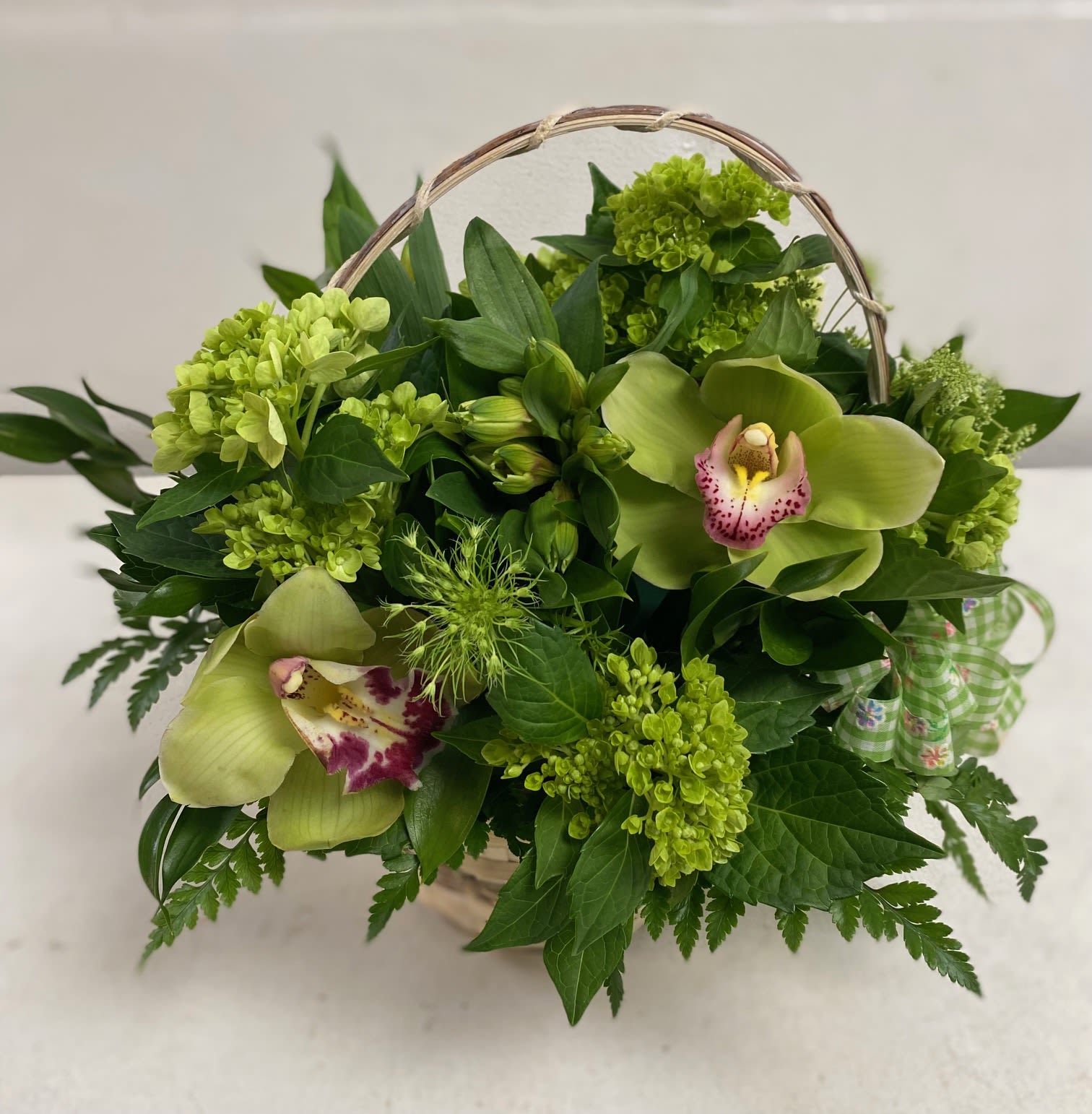 Greens Greens - Basket of greens for ST. Patricks Day or Green flower lovers