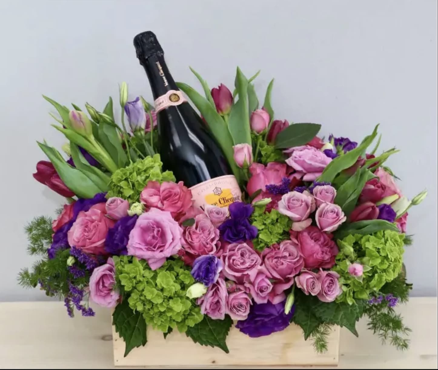 Rosé All Day - LA - Floral arrangement with your favorite Rosé. Call/text us to discuss options. Flowers are always seasonal and fresh!