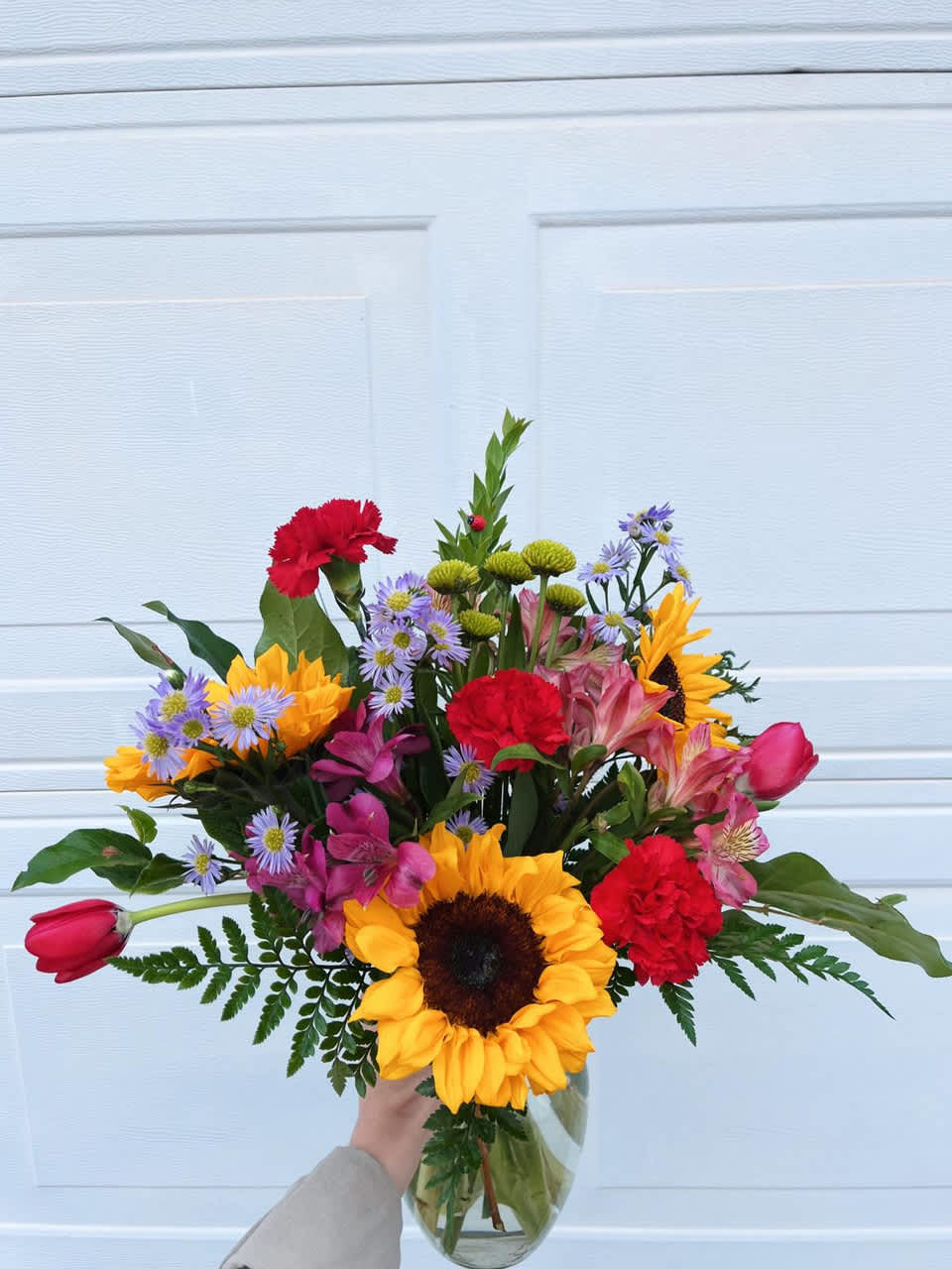 Out on the Farm Out on the Farm - Multi Flower, Multi Color mix featuring Sunflowers and Carnations