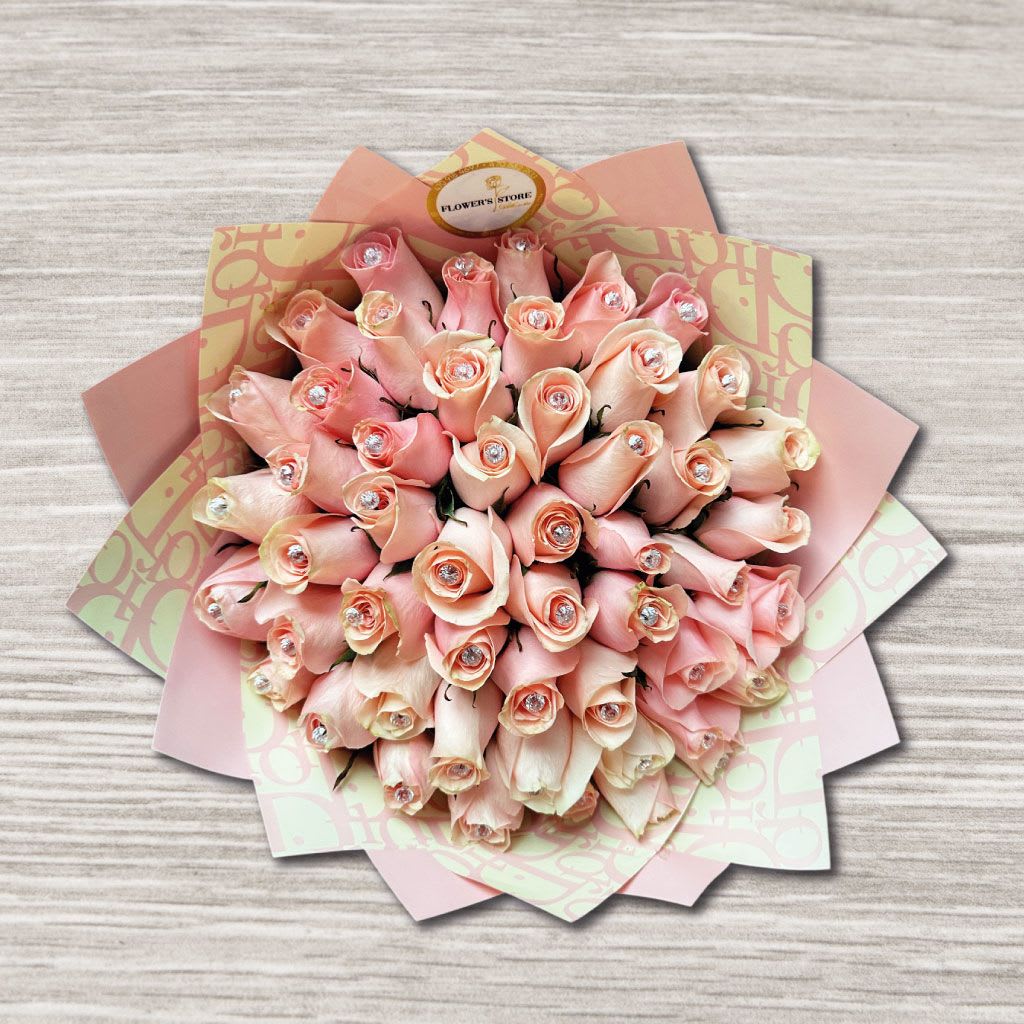 Lovely smile Lovely smile - • Pink Roses • Wrap Paper • Gift bow