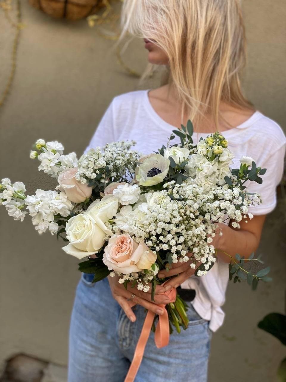 Dolly - Dolly is a simple and beautiful bouquet with two types of roses and some greenery.