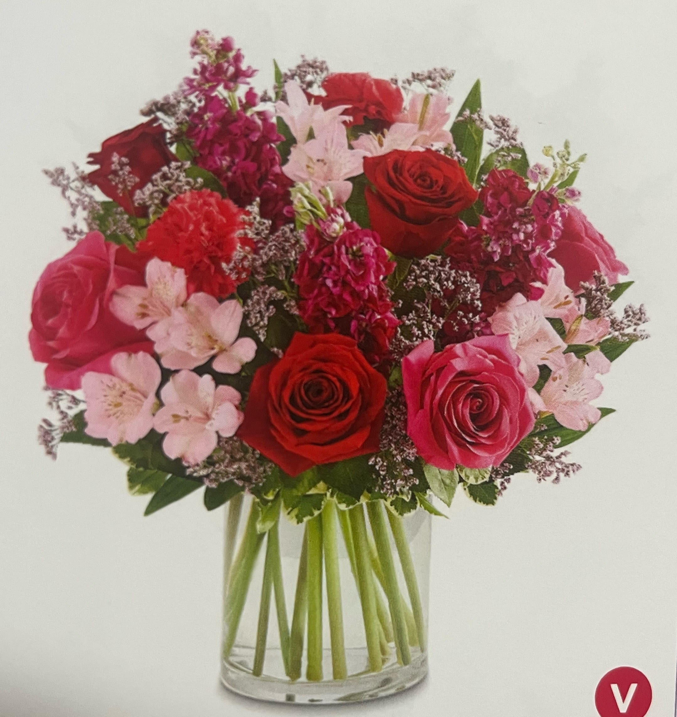 Floral fantasy Floral fantasy - All around Rosa’s red roses pink stick astromerias and carnation