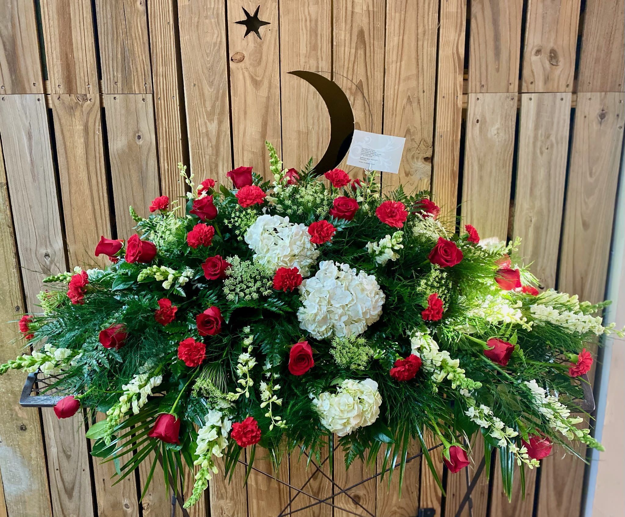Sincerity Casket Spray Sincerity Casket Spray - For the Rose and Hydrangea lovers