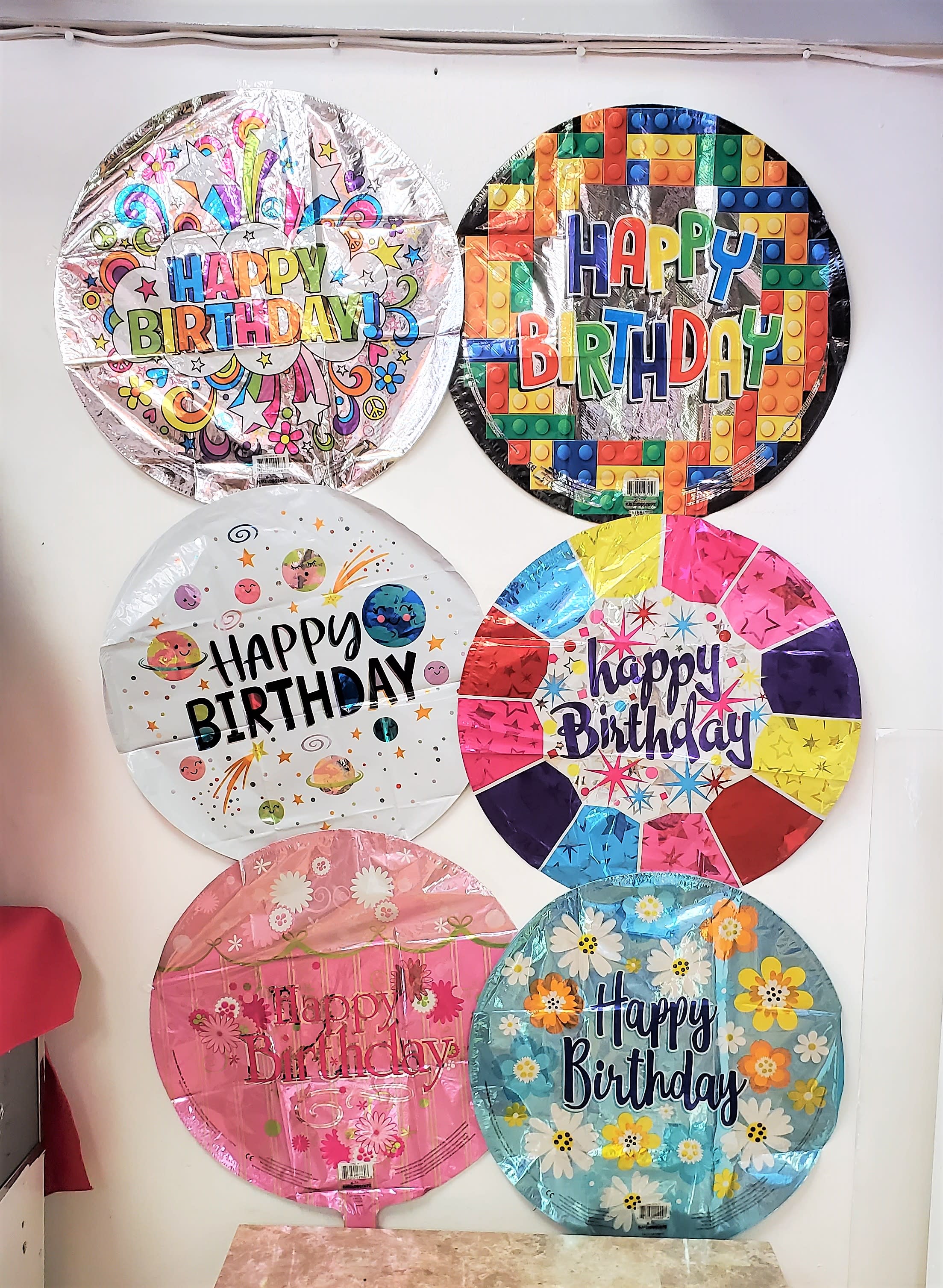 Happy birthday Balloons - These balloons are examples. While we may not have the exact balloon you're looking for, we can substitute it with one that's similar.   ***1 mylar balloon is $5 EACH.*** 