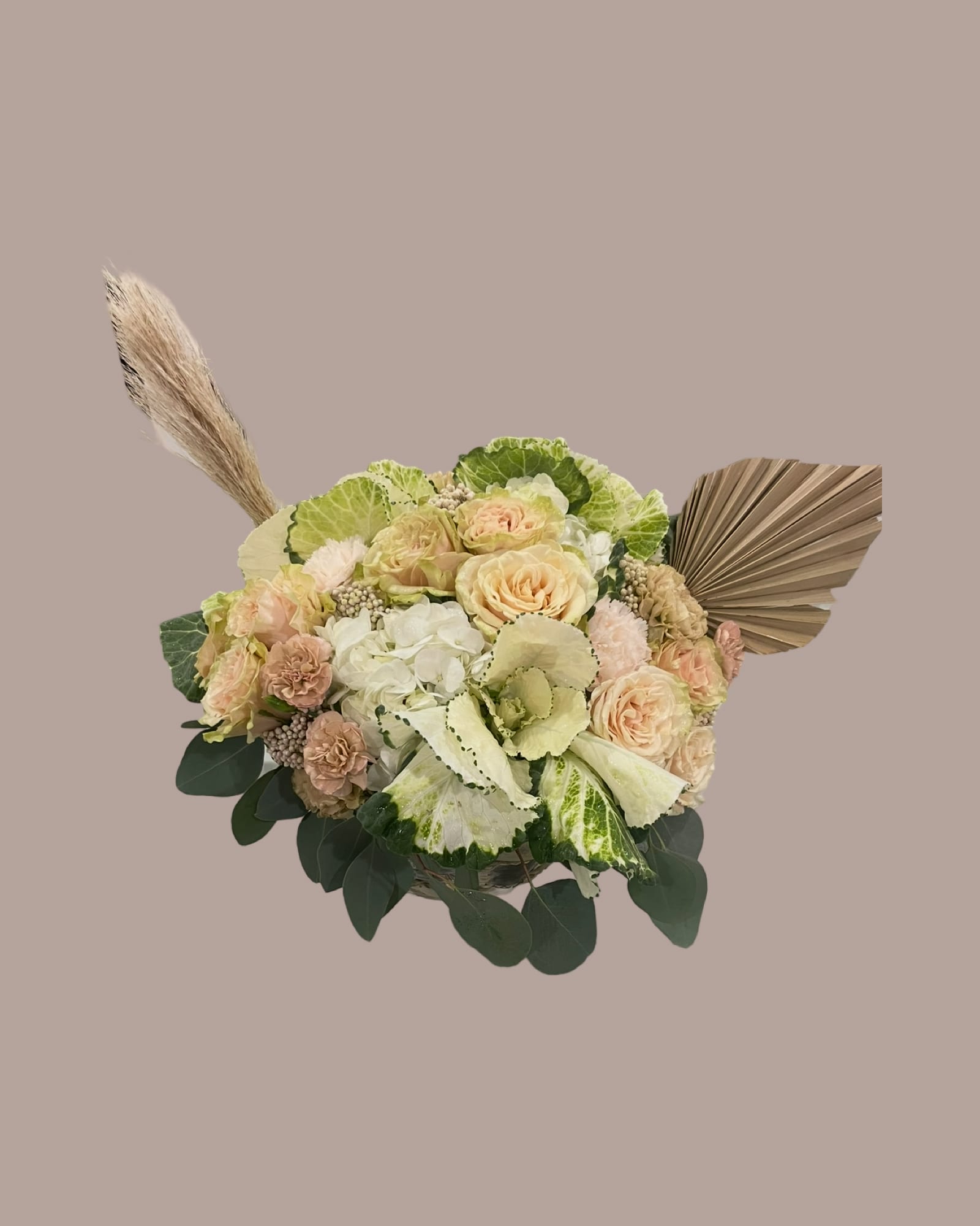 Pampas love - Hydrangea,spray roses,roses, pampas,eucalyptus 