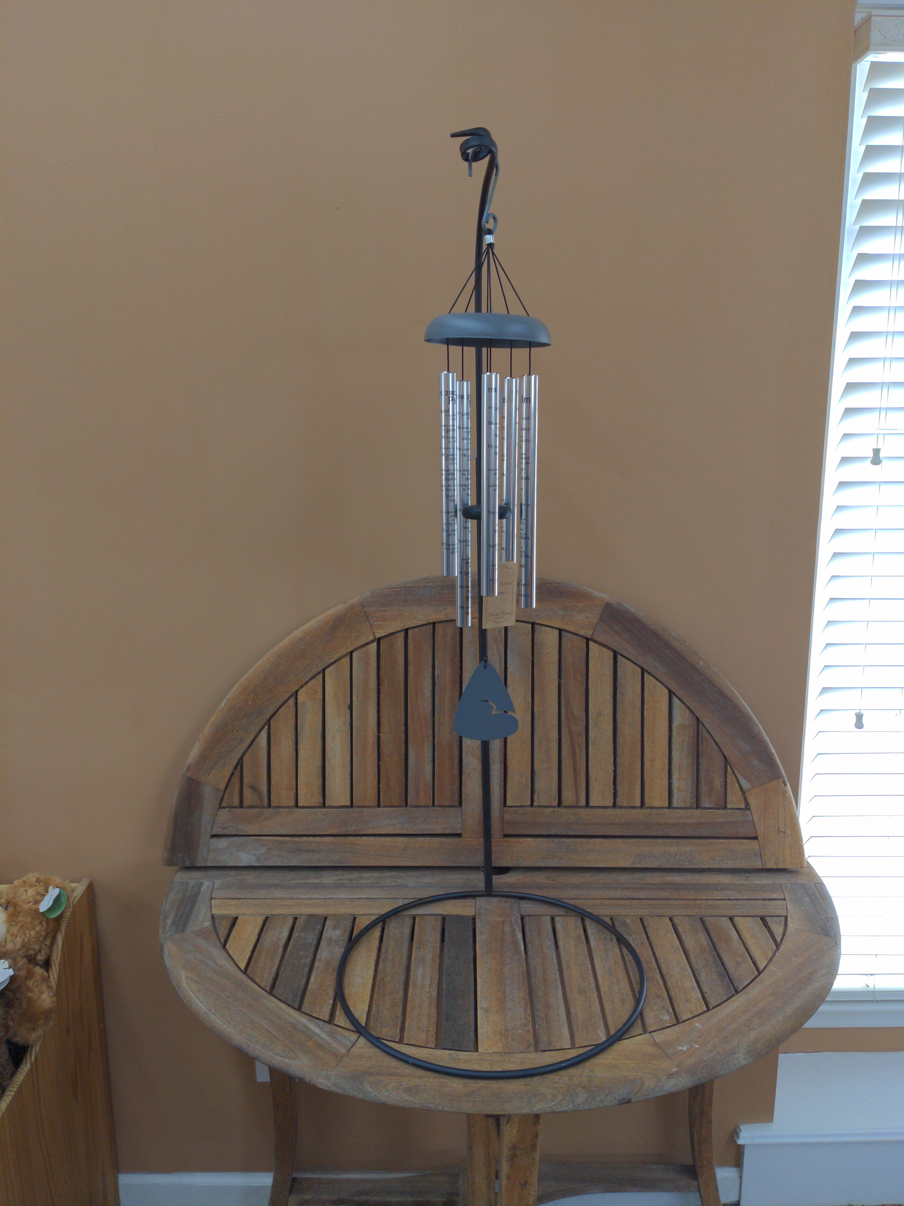Wind Chime 23rd Psalms Silver - 30&quot; Wind Chime On Stand