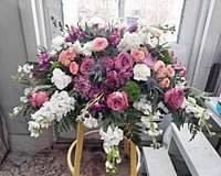 Blessed Beauty Blessed Beauty - Blessed Beauty casket cover is a delicate and magnificent presentation of mixed florals such as snapdragons, roses, ranunculus, and hydrangea in soft hues of purple, magenta, pink and white
