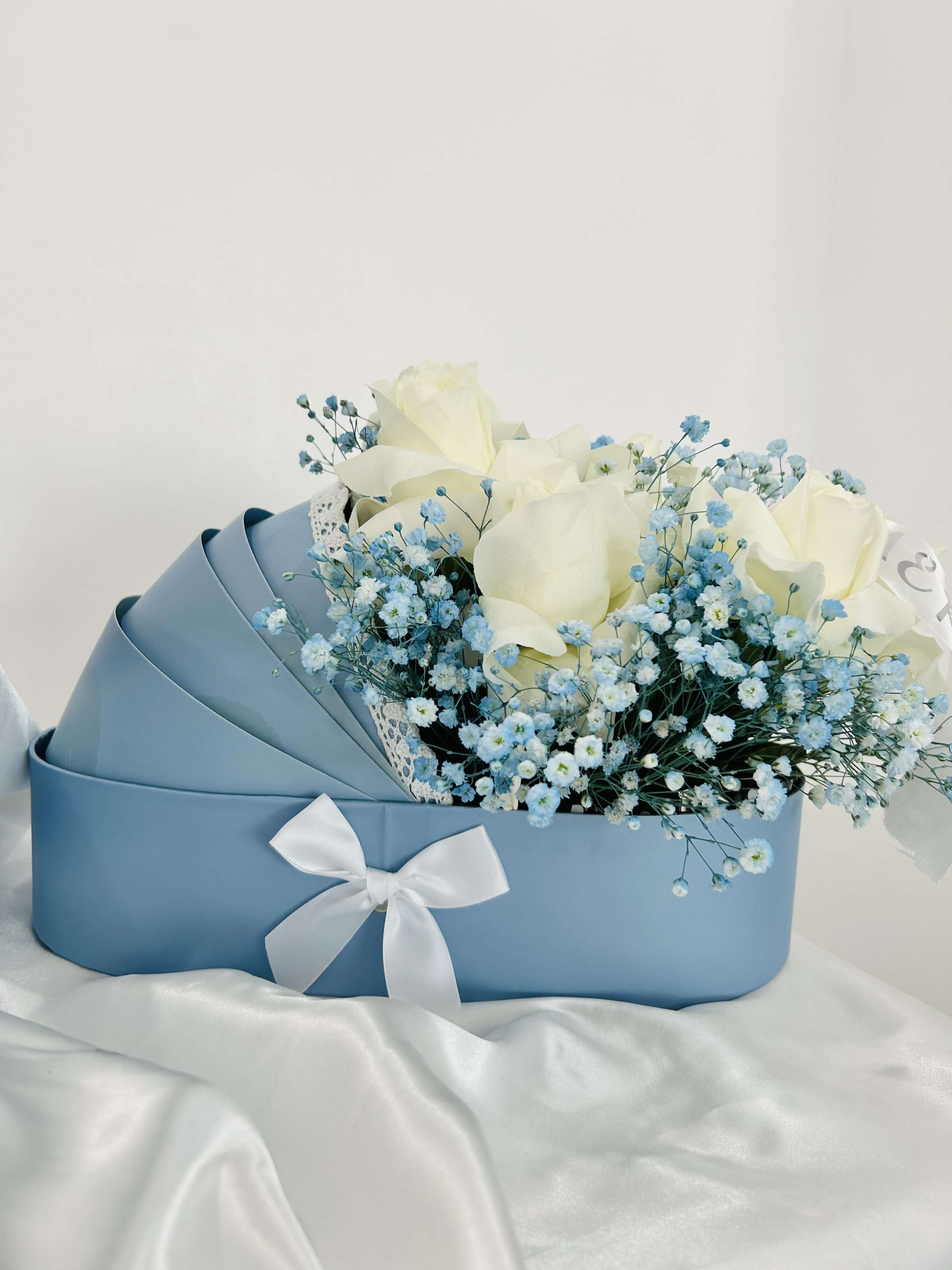 Welcome Baby boy blue - blue baby boy basket.