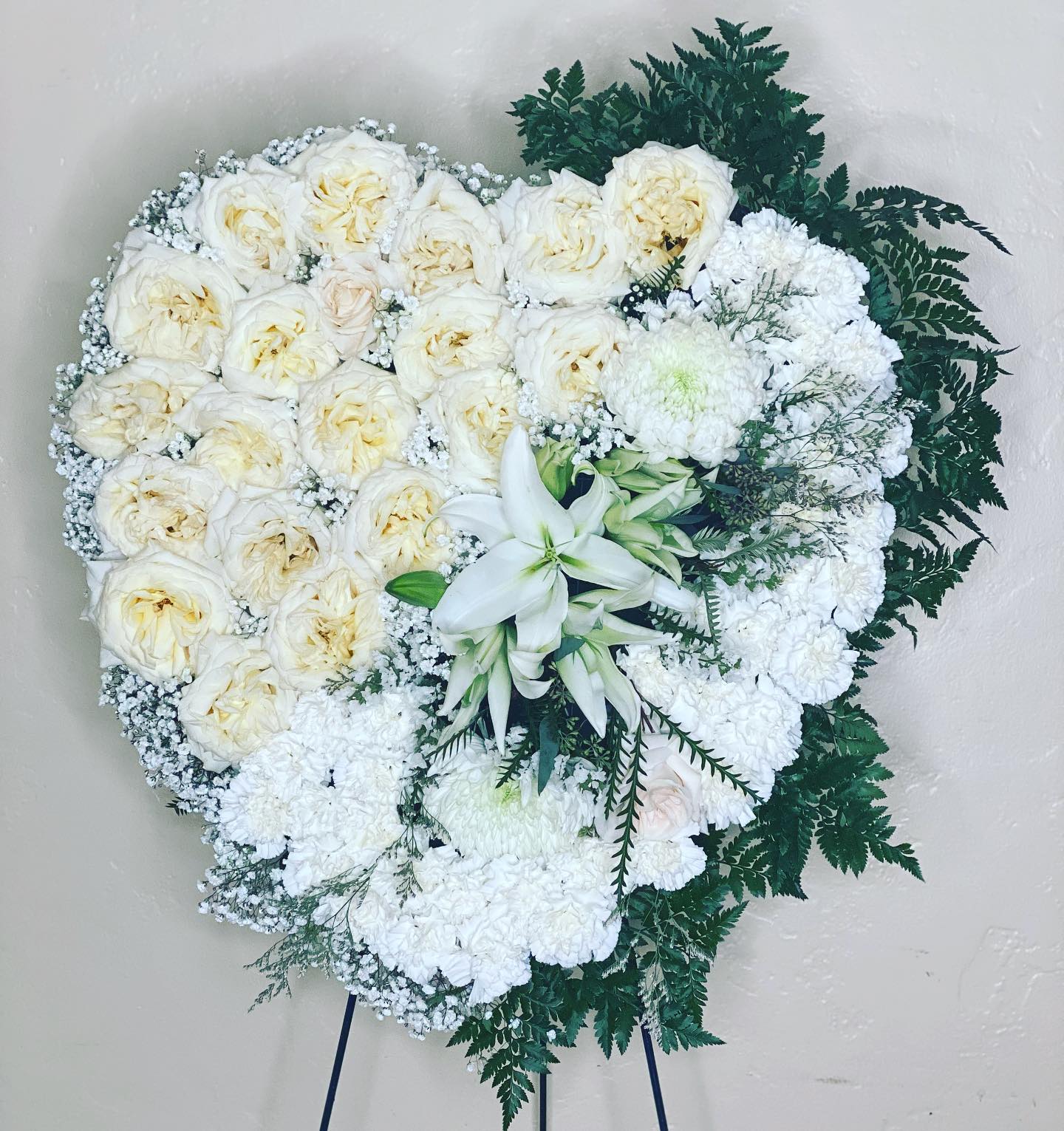 Sympathy Full Hearth  - At this difficult time, our custom-made funeral hearts are tailored to honor your loved one uniquely. Kindly share your color preferences and any details in the florist comments. If you're uncertain or have questions, feel free to call us at 602-675-3110 or text at 602-319-0104. We're here to guide and assist you through the process. Check our samples of our work in the attached pictures.