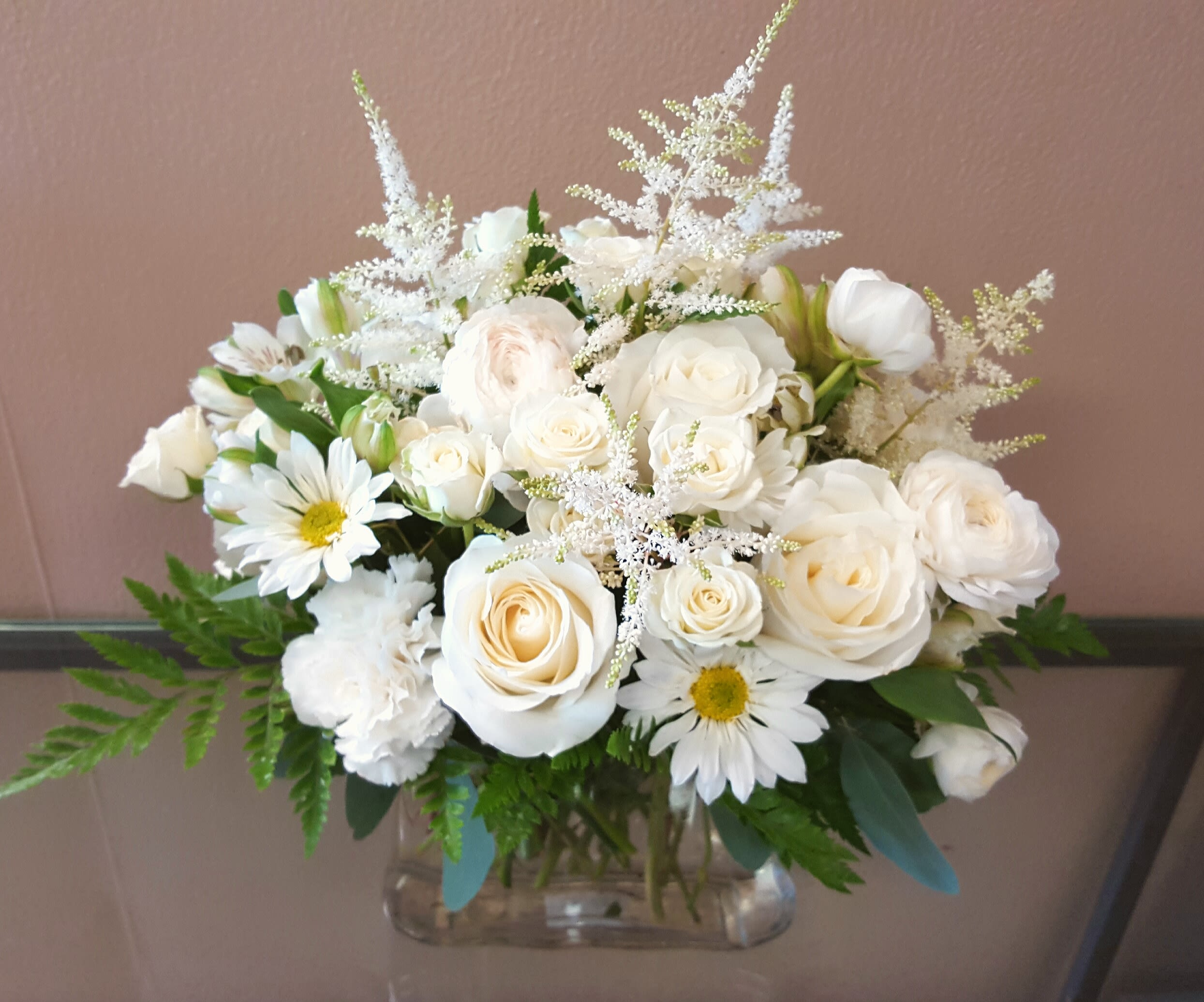 IVORY DREAMS IVORY DREAMS - A BOUNTIFUL ARRAY OF DAISIES, ROSES, CARNATIONS, ALSTROMERIA, AND RANUNCULUS, A DREAM BOUQUET FOR ANY SPECIAL OCCASION... OR JUST BECAUSE!