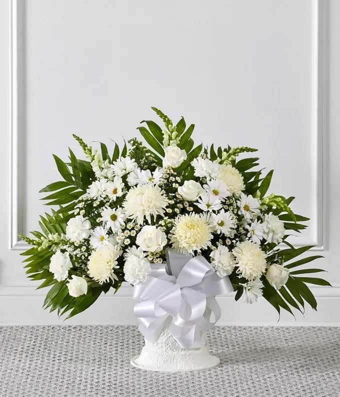 Tribute - Sympathy white basket 