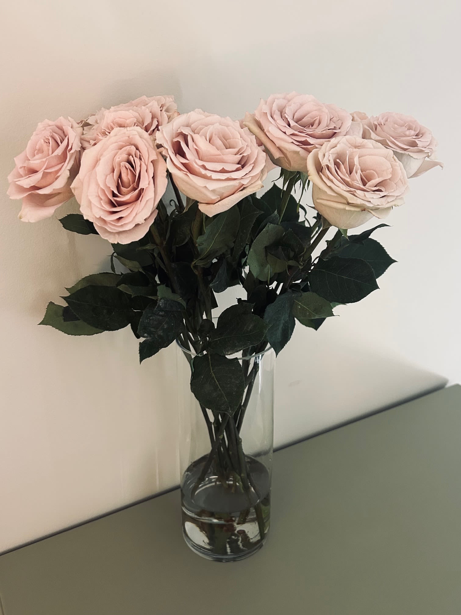 1 Dozen You Pick Color Roses - Vase - 12 fresh cut roses of your color choice delicately arranged in a large, clear glass vase.
