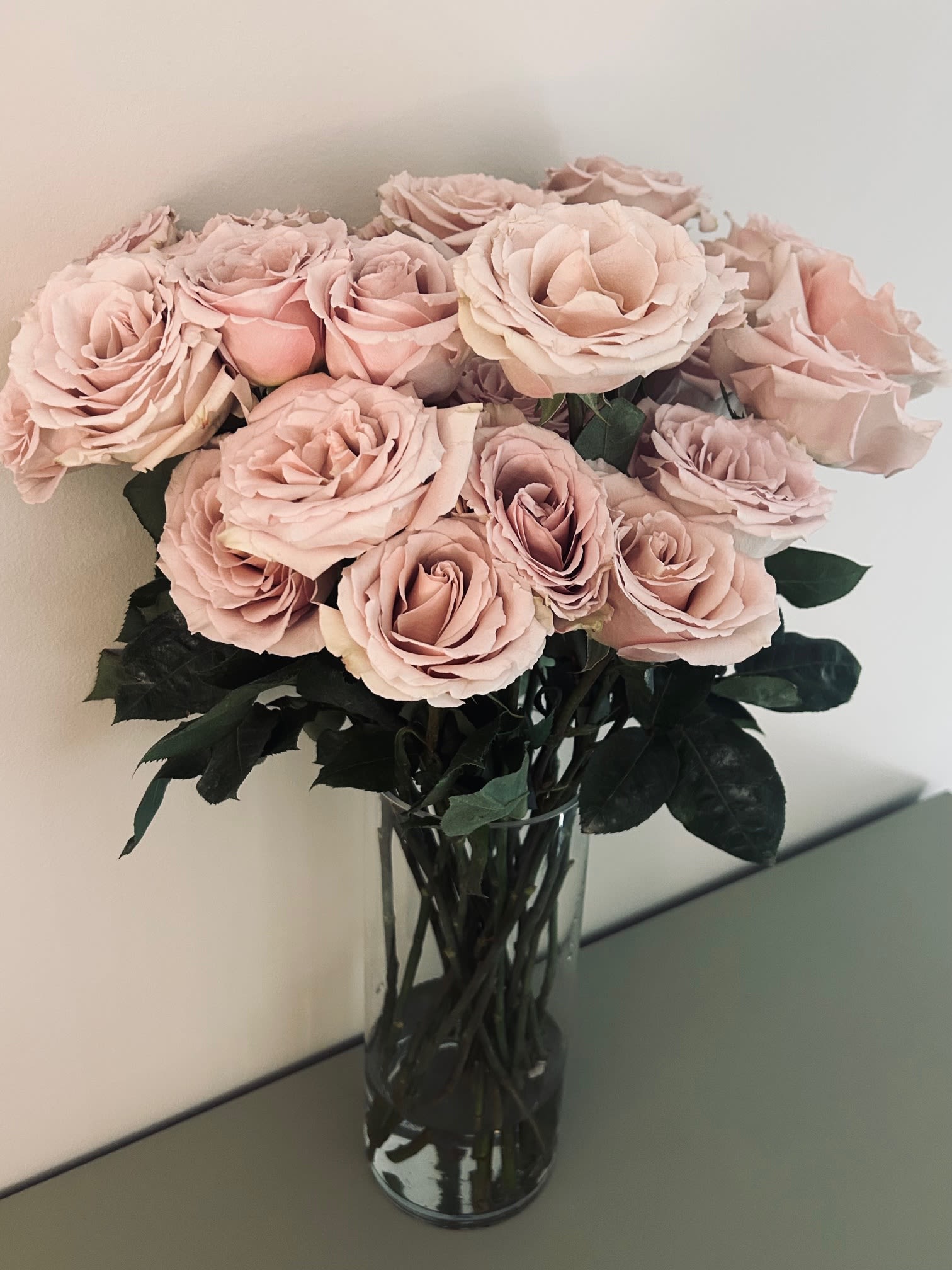 2 Dozen You Pick Color Roses - Vase  - 24 fresh cut roses of your color choice delicately arranged in a large, clear glass vase. 
