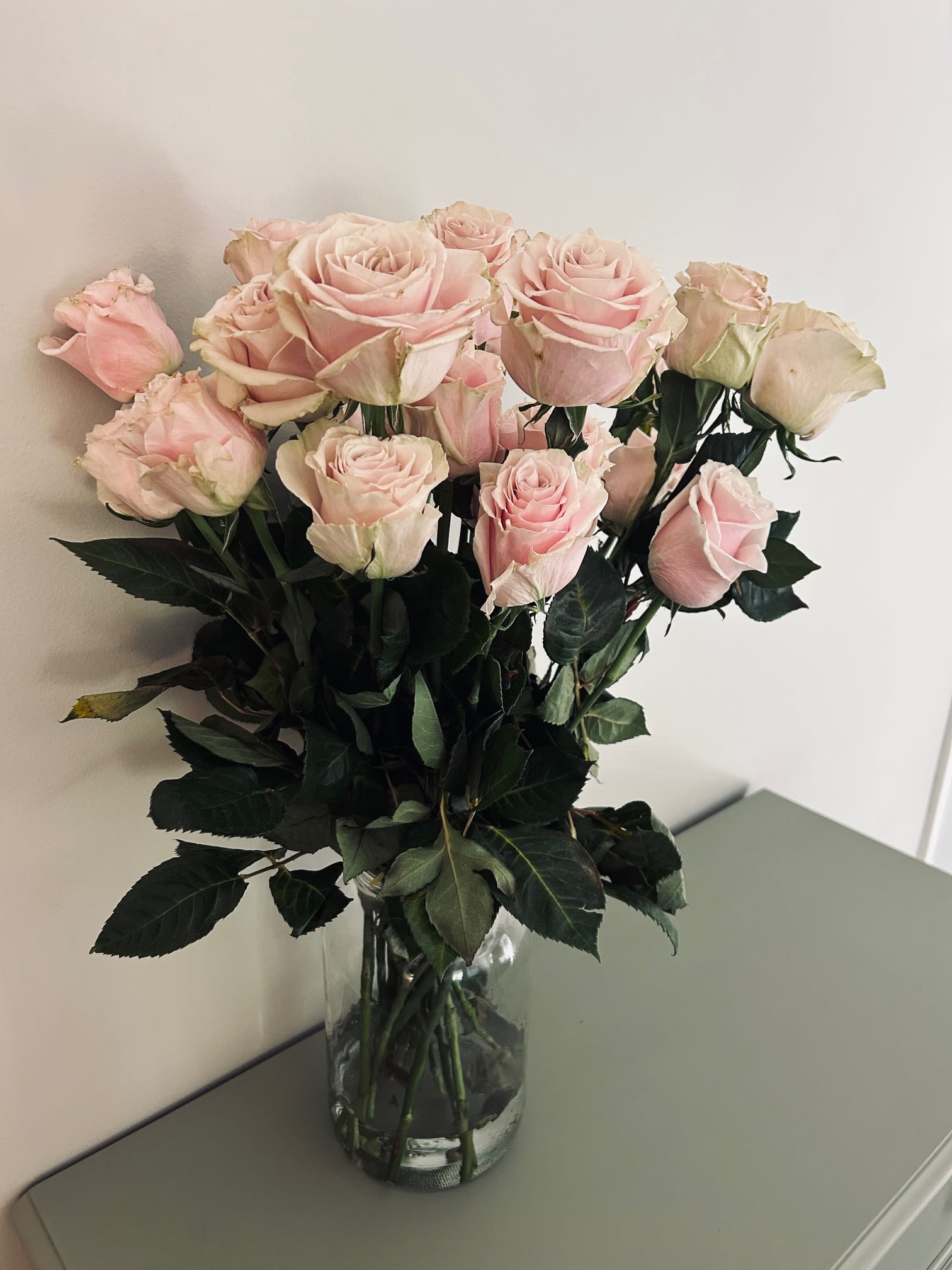 2 Dozen You Pick Roses in Extra Large Mason Jar  - 24 fresh cut roses of your color choice delicately arranged in an extra large, glass mason jar.