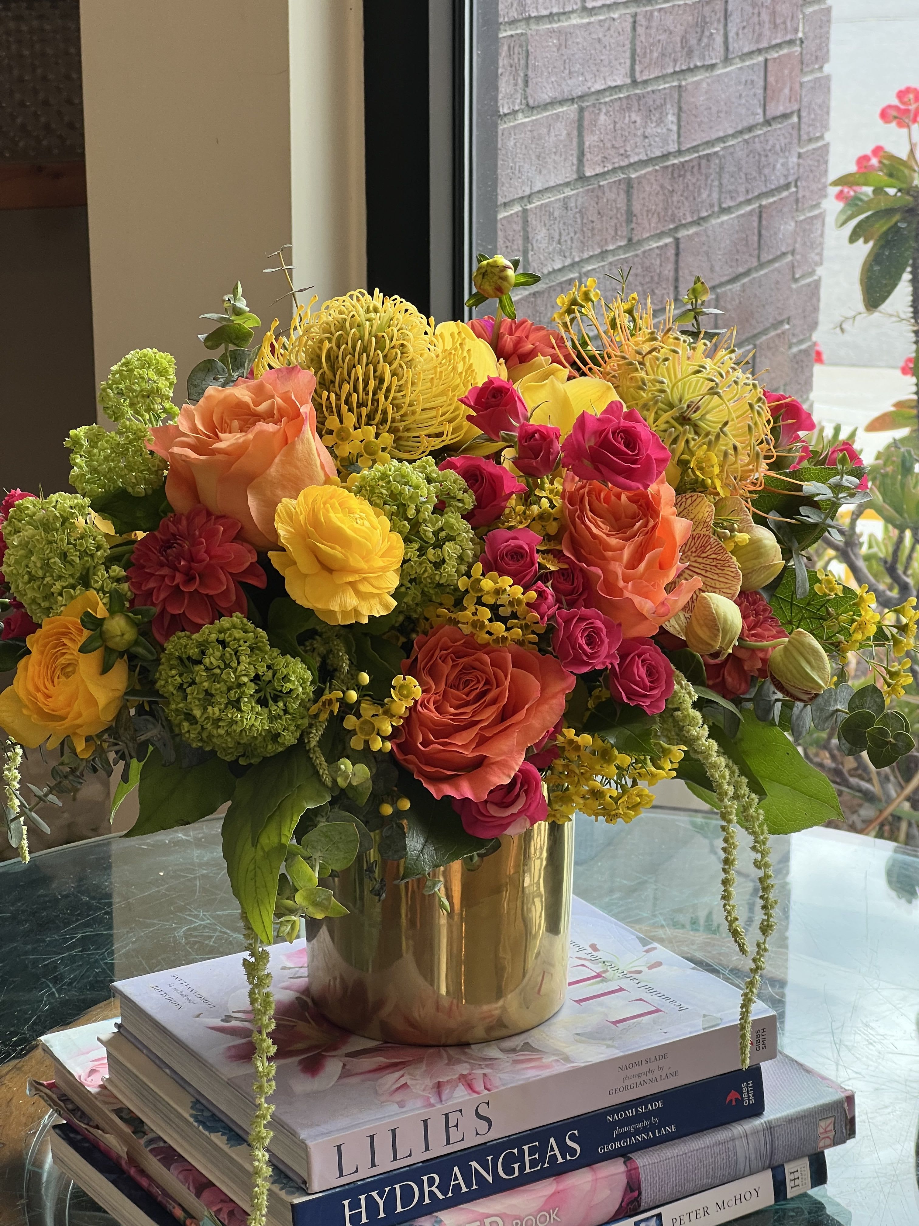 Red and Yellow Spray Roses Sunshine Bouquet Red and Yellow Spray Roses Sunshine Bouquet