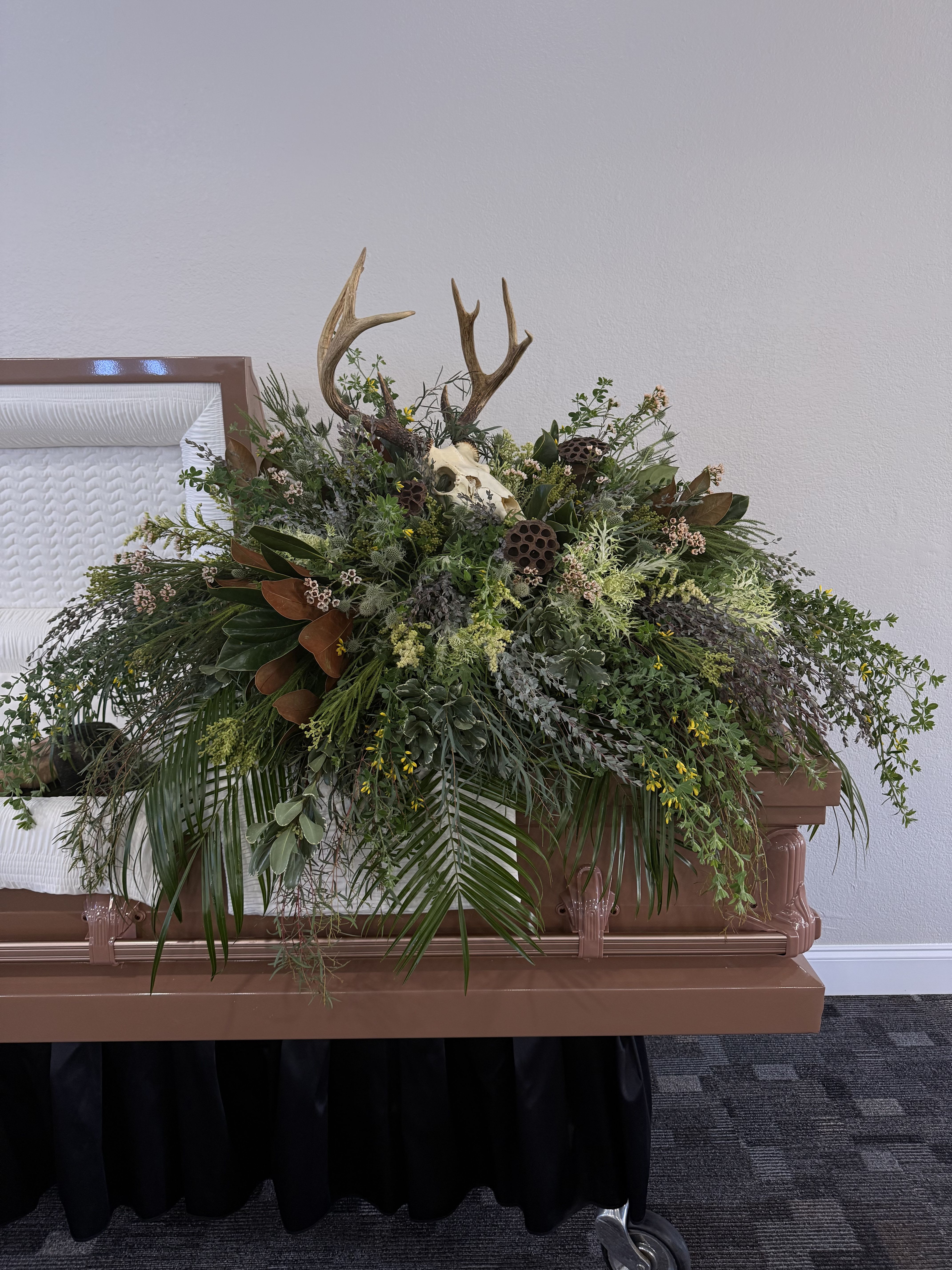 Country Roads Casket Spray  - Woodsy casket spray (deer head not included)