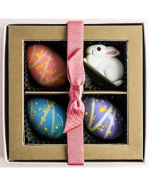Ghyslain - Bunny and Easter Egg Chocolates - A deleicious way to celebrate Eater and/or spring! These signature window boxes beautifully present an assortment of hand-painted chocolates from Ghyslain’s Easter Collection.   All prices in USD ($)