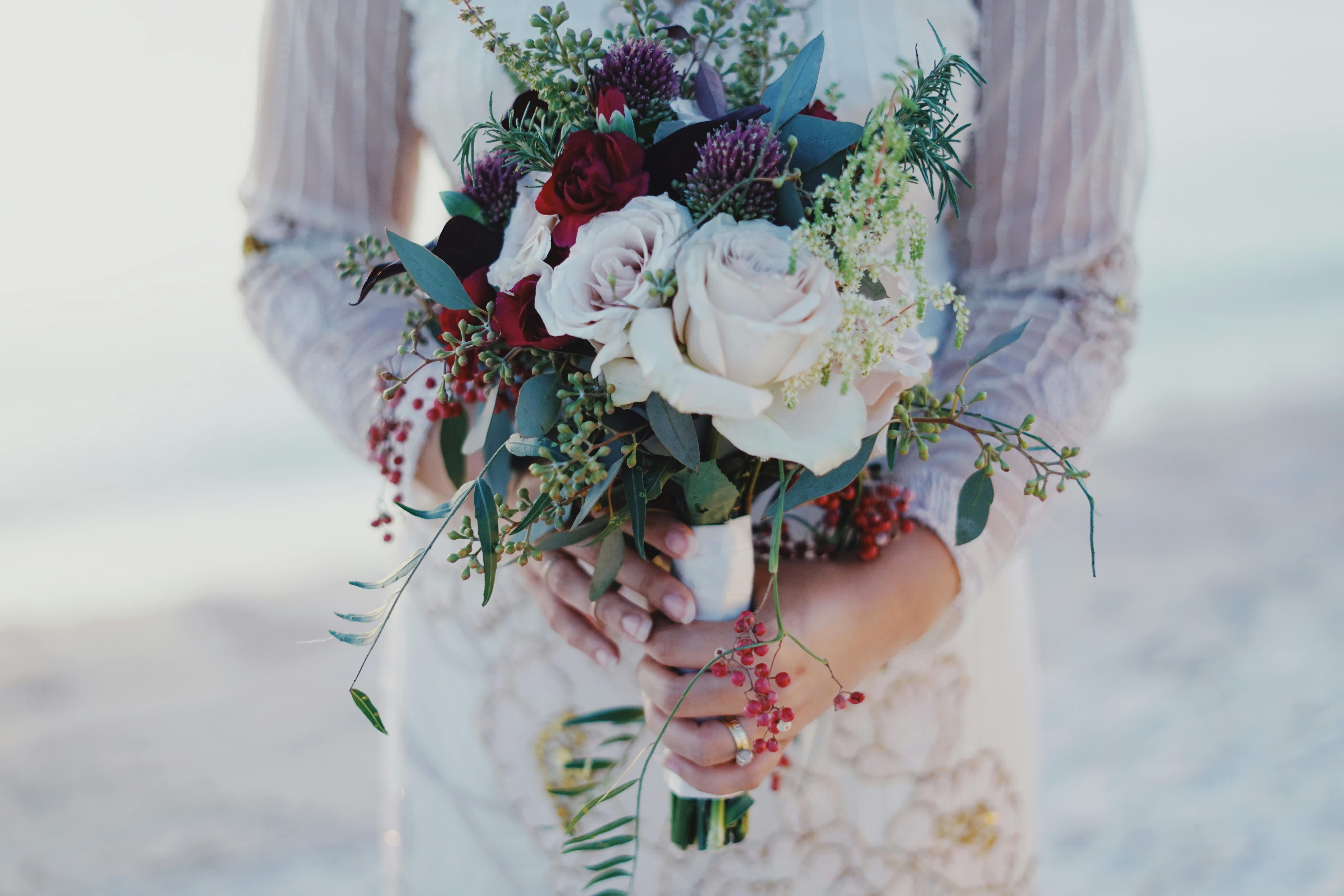 Wedding Bouquet with red and white Roses and more - A beautiful Bouquet that's sure to make you smile. It's great for weddings but not only weddings but also parties and many more.   