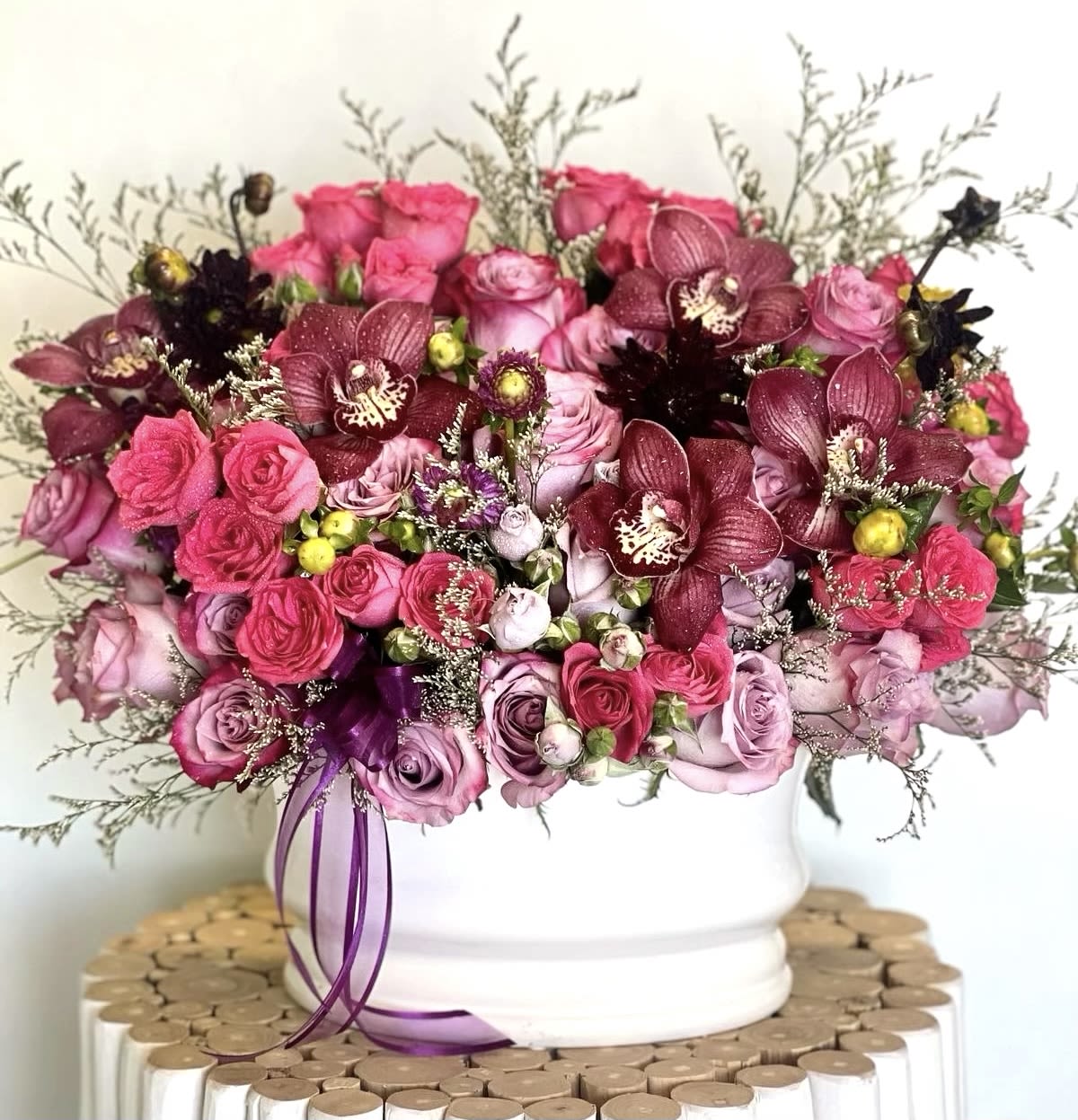 Gorgeous Numbers Box of Roses and Chocolate with Orchids Adds