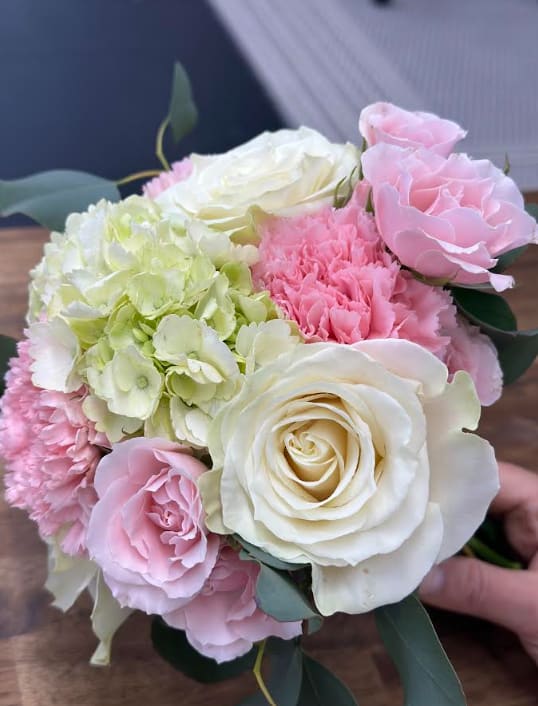 Mini Bouquet (wrapped)  - Great mini bouquet for prom, flower girl or bridesmaids.  Colors can be changed out if you call ahead. 
