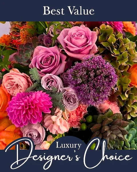 Designers Choice (Luxury) - Let our award winning floral design team create a luxurious, upscale floral bouquet for your special someone.  Our designers will pick out the freshest flowers we have available and create a gorgeous floral bouquet for you.  Our incredible designers will create a stunning floral design for you. We guarantee you and the recipient are going to love it!