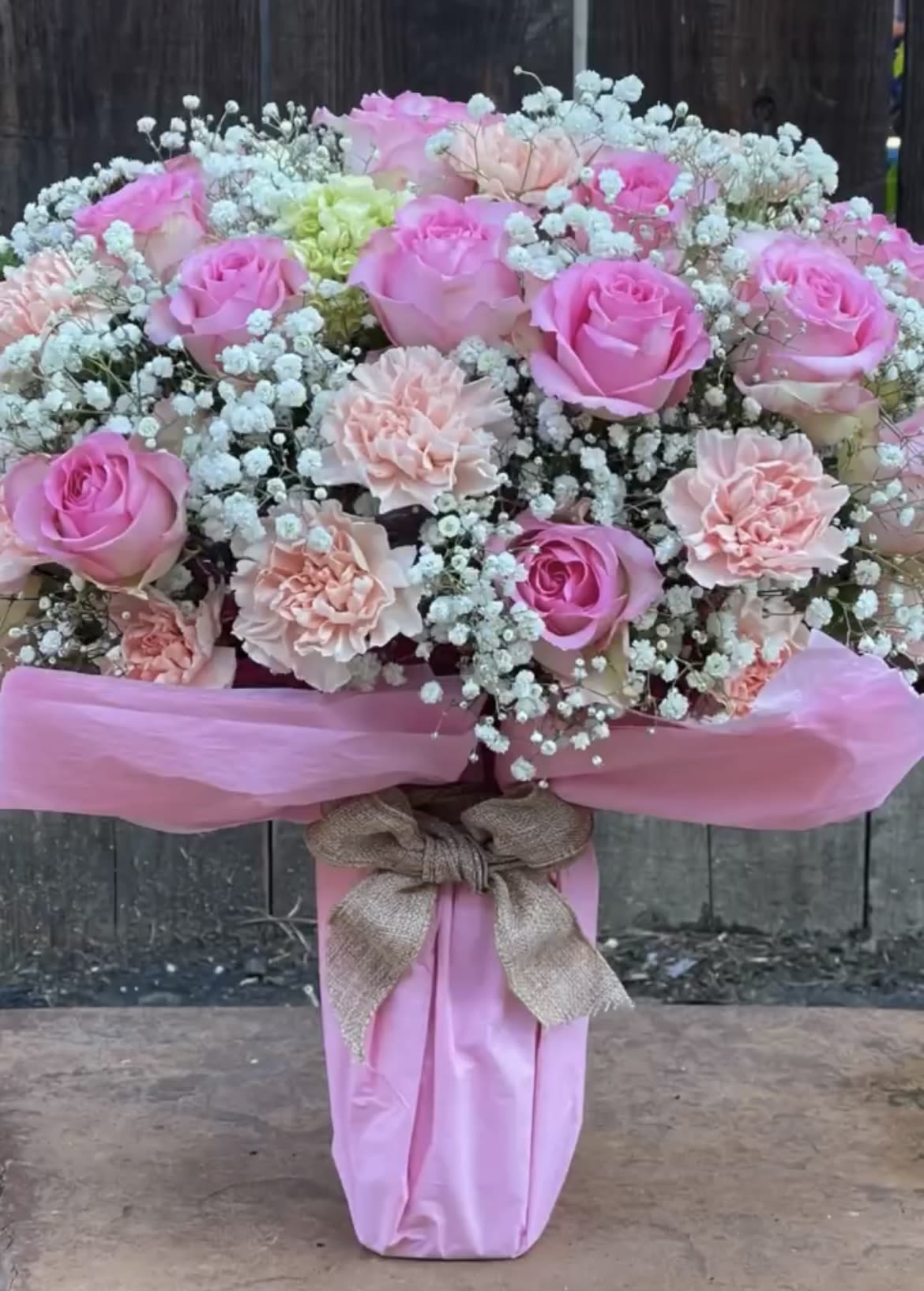 Pink Passion Pink Passion - An eclectic mix of pink roses and carnations kissed by baby breath Offered in multiple quantities and customizable per request.