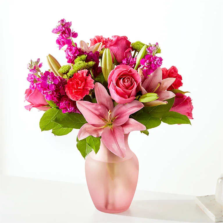 Watermelon Crush Bouquet - This refreshing bouquet is full of berry colored signature stems making it the perfect statement of gratitude, love, or simply a thoughtful gesture to brighten someone’s day.