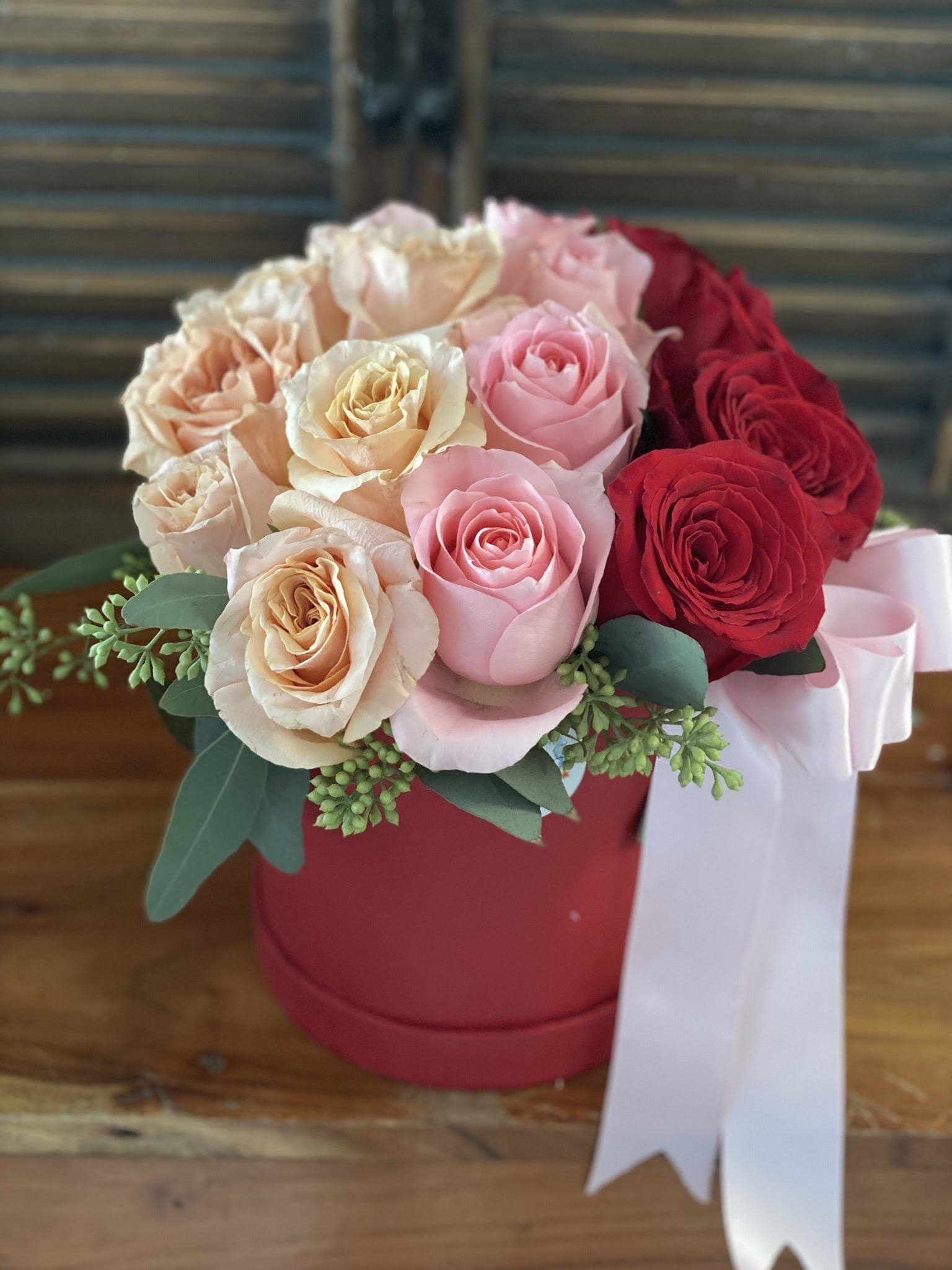 My heart is yours  - Variety is the spice of life, in three different color  roses in red box.