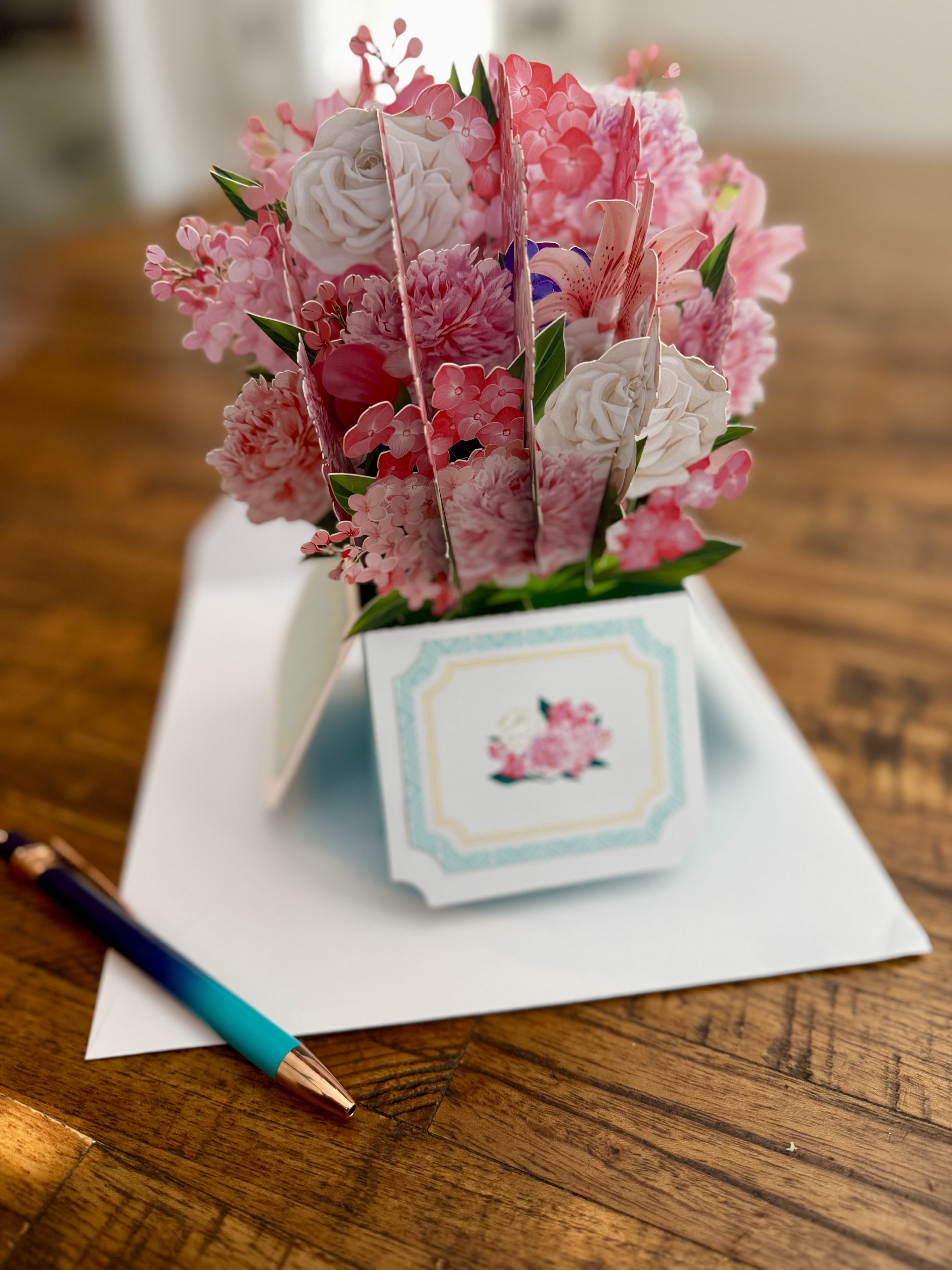 Card 3D pop - Flower Basket Pop Up Card, 3D Birthday Card for Mom, Mother's Day Card,Pop Up Flower Greeting Cards for Wife, Paper Flower Card, Thank You Greeting Card, All Occasions