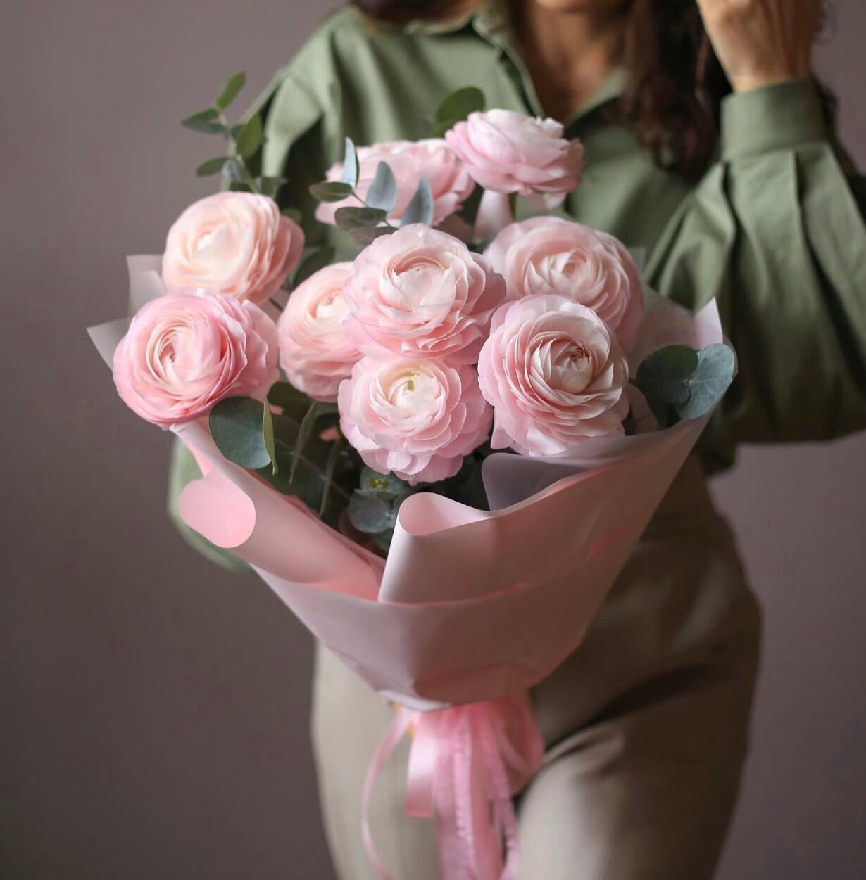 № 65 № 65 - The photo shows the standard size. A bouquet of light pink ranunculus.