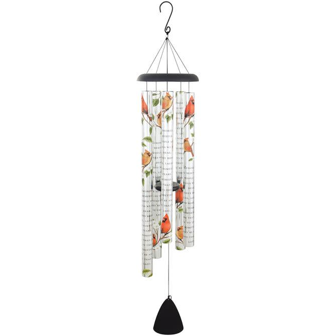 Carson 55" Picturesque Wind Chime - Memories Carson 55" Picturesque Wind Chime - Memories - Send the gift of beauty and soothing tones of our largest chime by Carson. These chimes are thoughtfully designed to offer both aesthetic charm and a comforting sound, making them a perfect addition to any outdoor space or as a meaningful sympathy gift. Durable Construction: Crafted with powder-coated aluminum and industrial cord, these chimes are built to withstand the elements, ensuring long-lasting use. UV Printed Tubes: The five heavy-walled tubes feature UV printed designs and inscriptions, keeping the artwork vibrant and intact over time. Adjustable Striker: Customize the tone to your preference with the adjustable striker, allowing for a personalized sound experience. Each tube is inscribed with a touching message: "Memories... They remind us of people and things we hold dear. They bring smiles, laughter, and sometimes tears. Memories are more than just a link to the past, sometimes they're all we have that will last." Standing at 55" in length, these chimes produce gentle, melodious tones that provide comfort and peace. The heartfelt inscription makes them an ideal sympathy gift, offering a lasting tribute to cherished memories. These chimes can be a thoughtful way to express your condolences and support during times of loss. Looking for sympathy gift wind chimes? Paul Davis Flower Shop provides an extensive selection with same-day delivery in Muncie, IN.