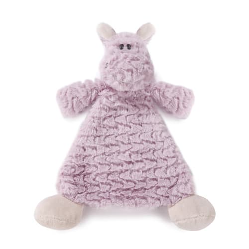 Harlow Hippo Rattle Blankie Harlow Hippo Rattle Blankie - An animal-shaped security blankie. Offers fresh features, including unique fabric textures and rattles, to make blankets unique. Soft, snuggly materials maintain quality and make these plush blankies a timeless favorite. Perfect baby gift. Features a super soft plush fabric with a rattle. Highly recommended for age group between newborn to adult. DEMDACO Moozer Cow Rattle Blankie By Cozies Collection. Made of plush. Measures 12".
