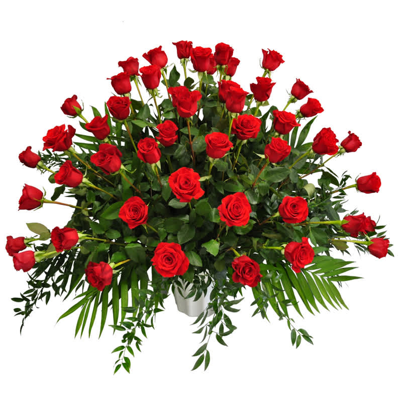 K662 Eternal Love All Rose End Piece K662 Eternal Love All Rose End Piece - Red roses are the ultimate expression of love, perfect for honoring a spouse, a parent, or a child. Their warm and soft petals exude an emotion that is often hard to express, providing a heartfelt farewell to that dear special person. In times of loss, red roses convey a depth of love and emotion that words alone cannot capture, making them an ideal choice for paying tribute to the ones who have touched our hearts so deeply. Let the timeless beauty of red roses offer comfort and a perfect farewell to those who meant the world to you.