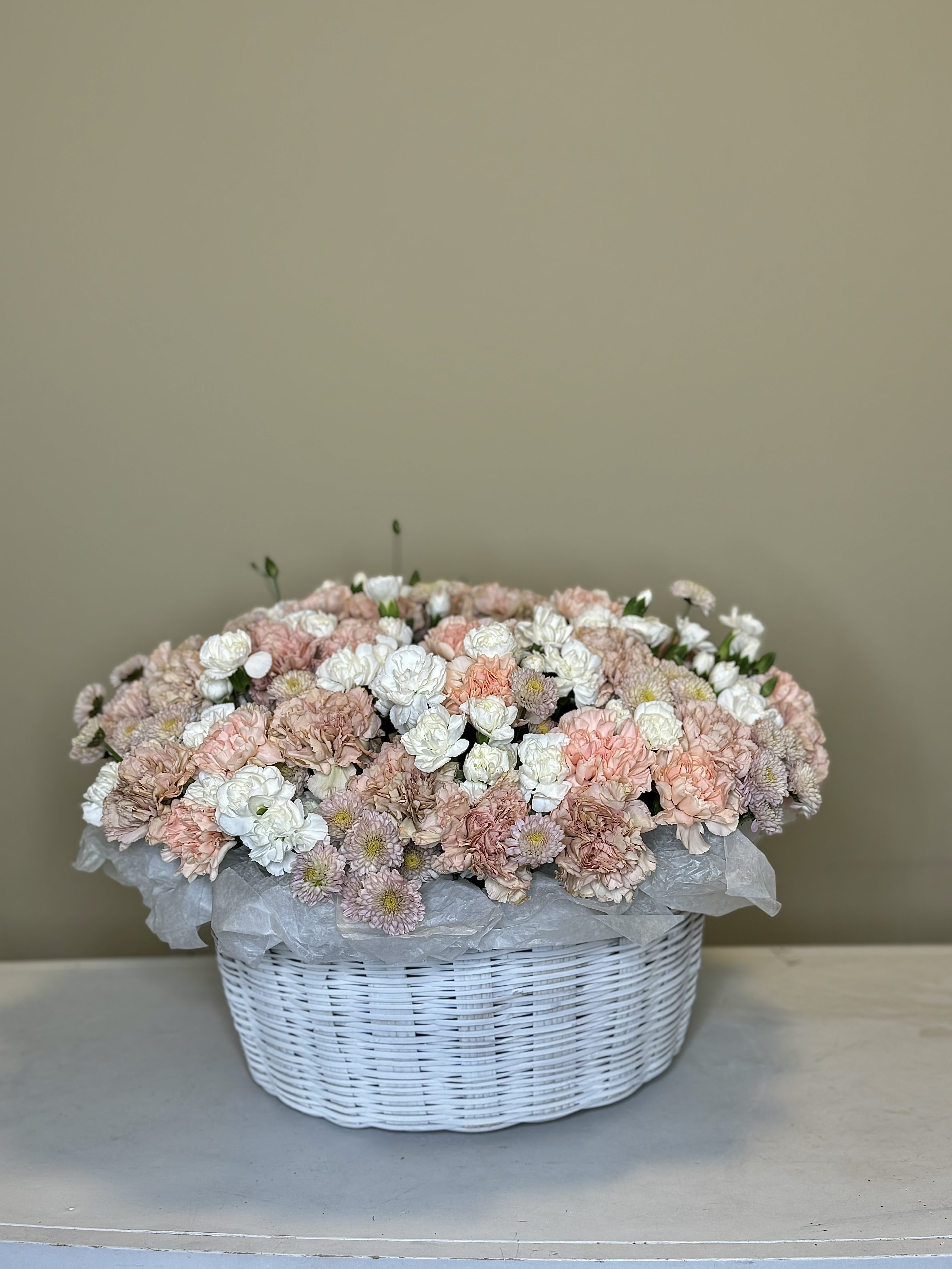 perfect basket in powder colors for a girl - perfect basket in powder colors for a girl