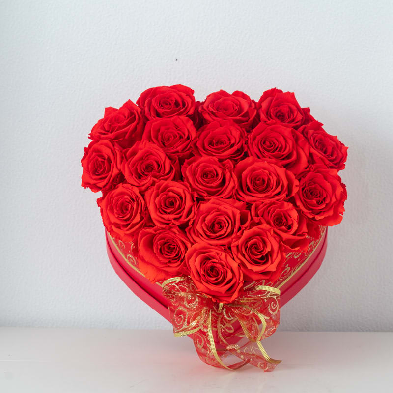 Love Roses - Real preserved roses lasting years! (roses can be any color upon request/availability, box/vase may vary) 