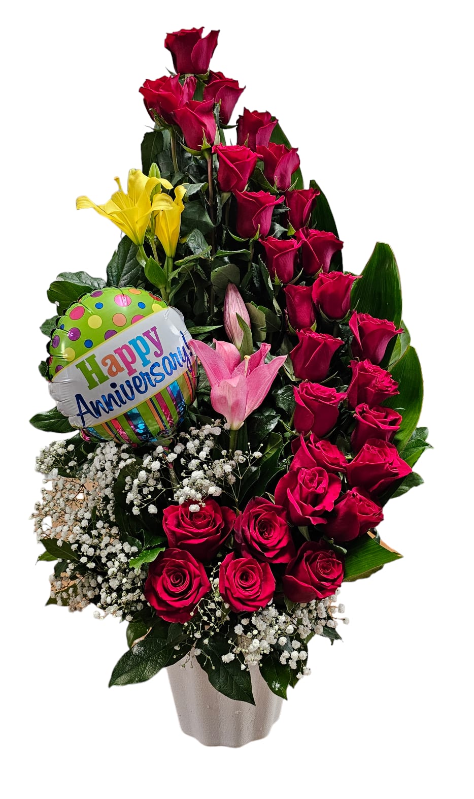 Anniversary Basket  - Basket of red roses. Direct to your favorite loved one person 