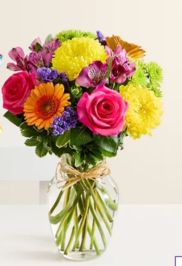 Fields Of Europe® Celebration With Birthday Cake Balloon go to -  Fields Of Europe® Celebration With Birthday Cake Balloon Bright, happy blooms &amp; balloons for the big day! Our new arrangement is gathered with a vibrant floral mix, inspired by the hand-tied bouquets found in European markets. With the additional birthday balloon, this celebratory surprise will make   Standard  is with out balloon  Deluxe is with out balloon  Premium is with table Balloon 