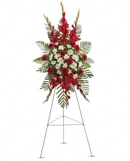Strength and Solace Strength and Solace - Red glads and carnations with white daisies
