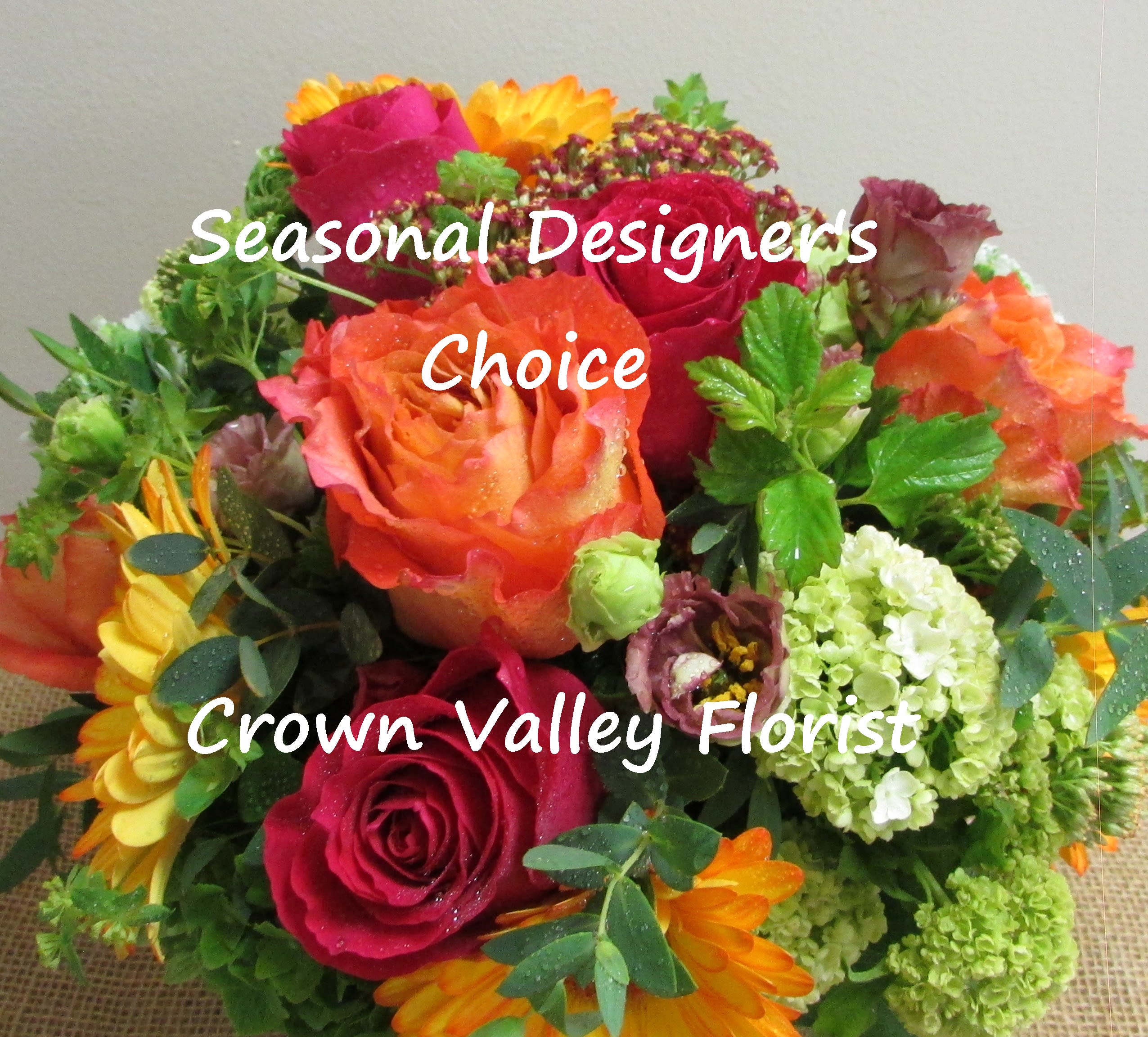 Standard Designer's Choice - Our designer will create a gorgeous arrangement using the freshest flowers of the season 