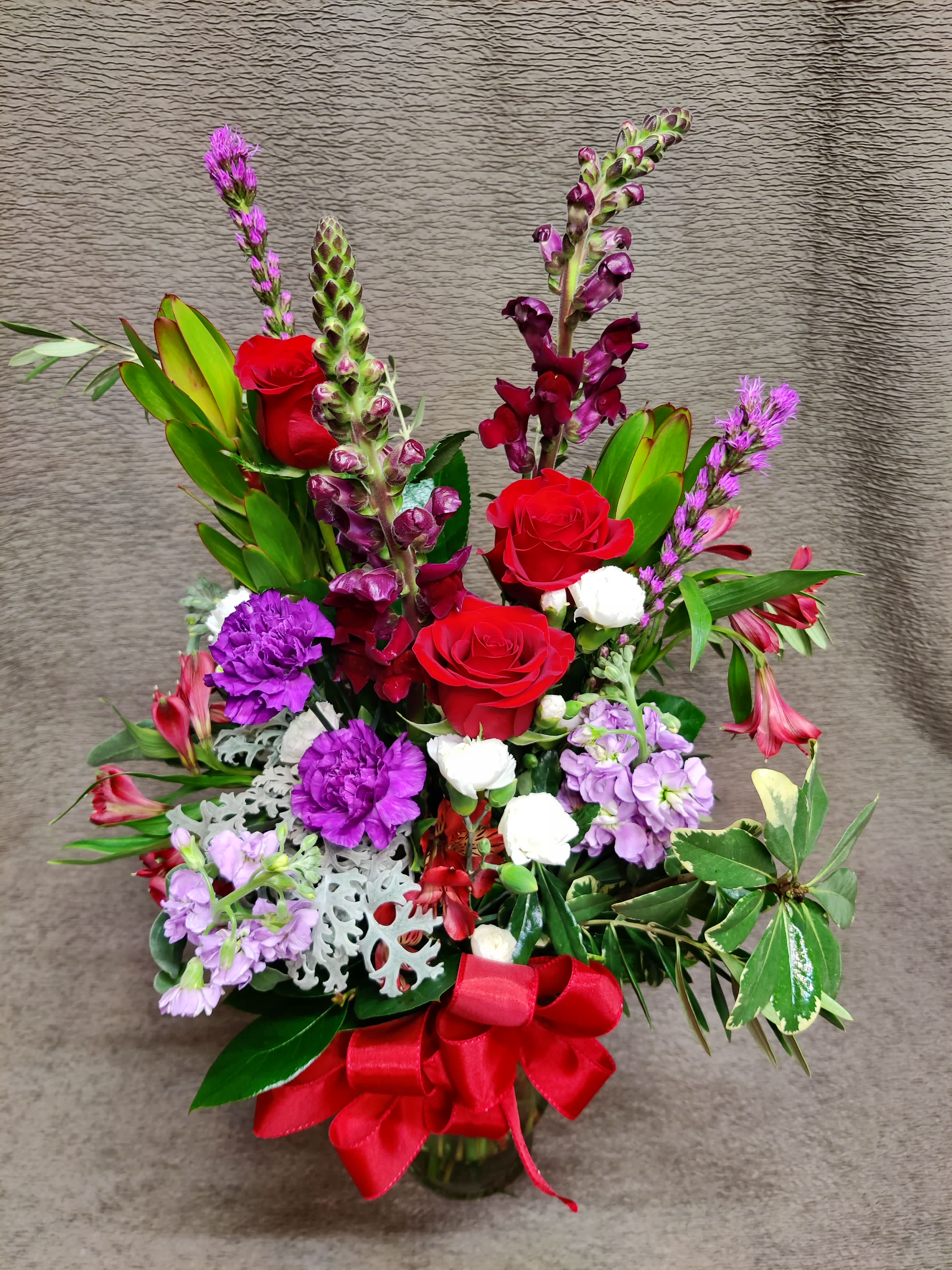 Jewel tone Medium mix Valentine - Flowers will vary, in gorgeous shades meant for love this Valentine's day.