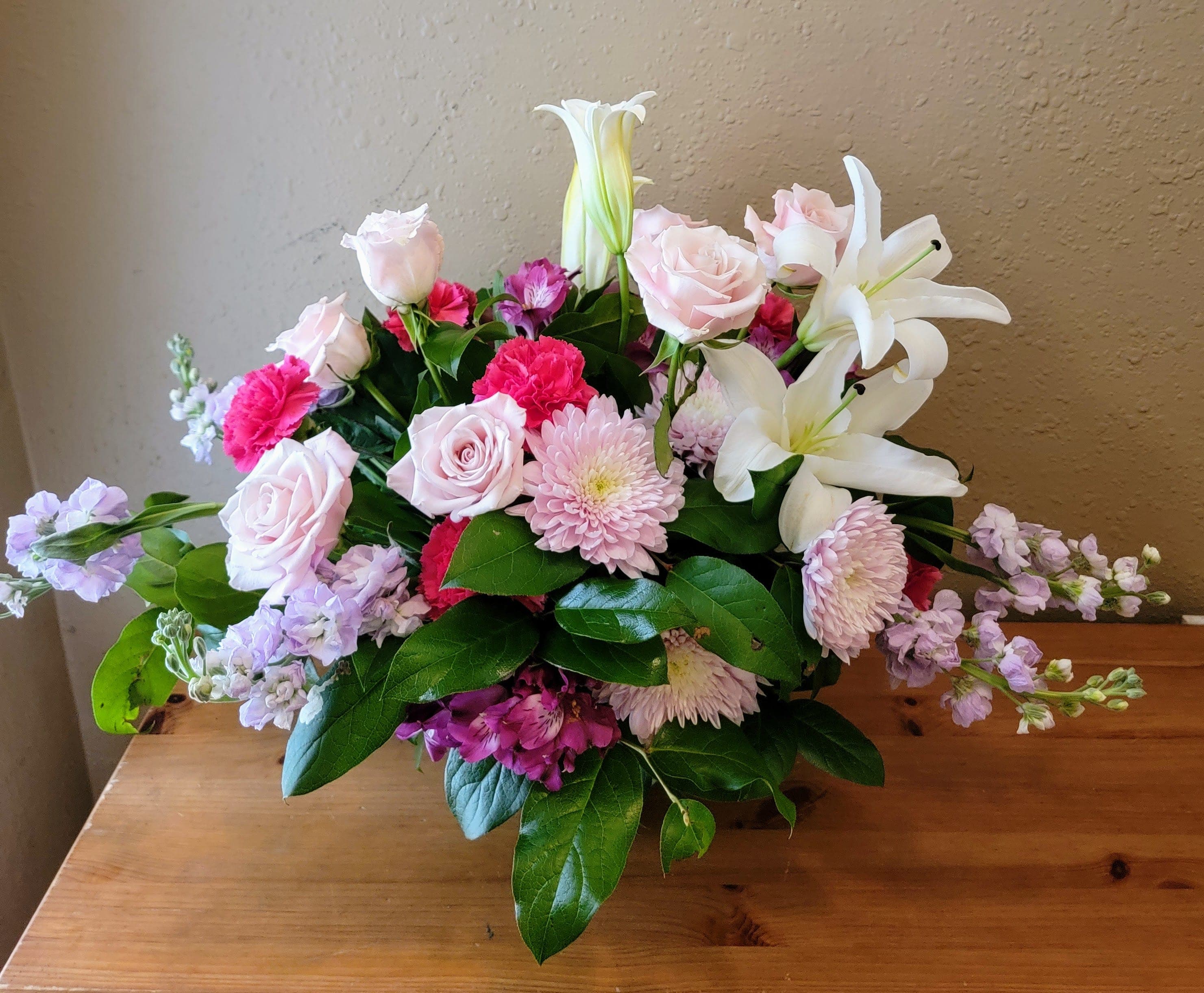 Flower Garden in a Bowl Flower Garden in a Bowl - Bright Flowers arranged in Bubble Bowl that looks like a garden