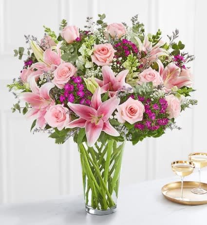 Mom's Blushing Beauty - Amazing mixed flower bouquet