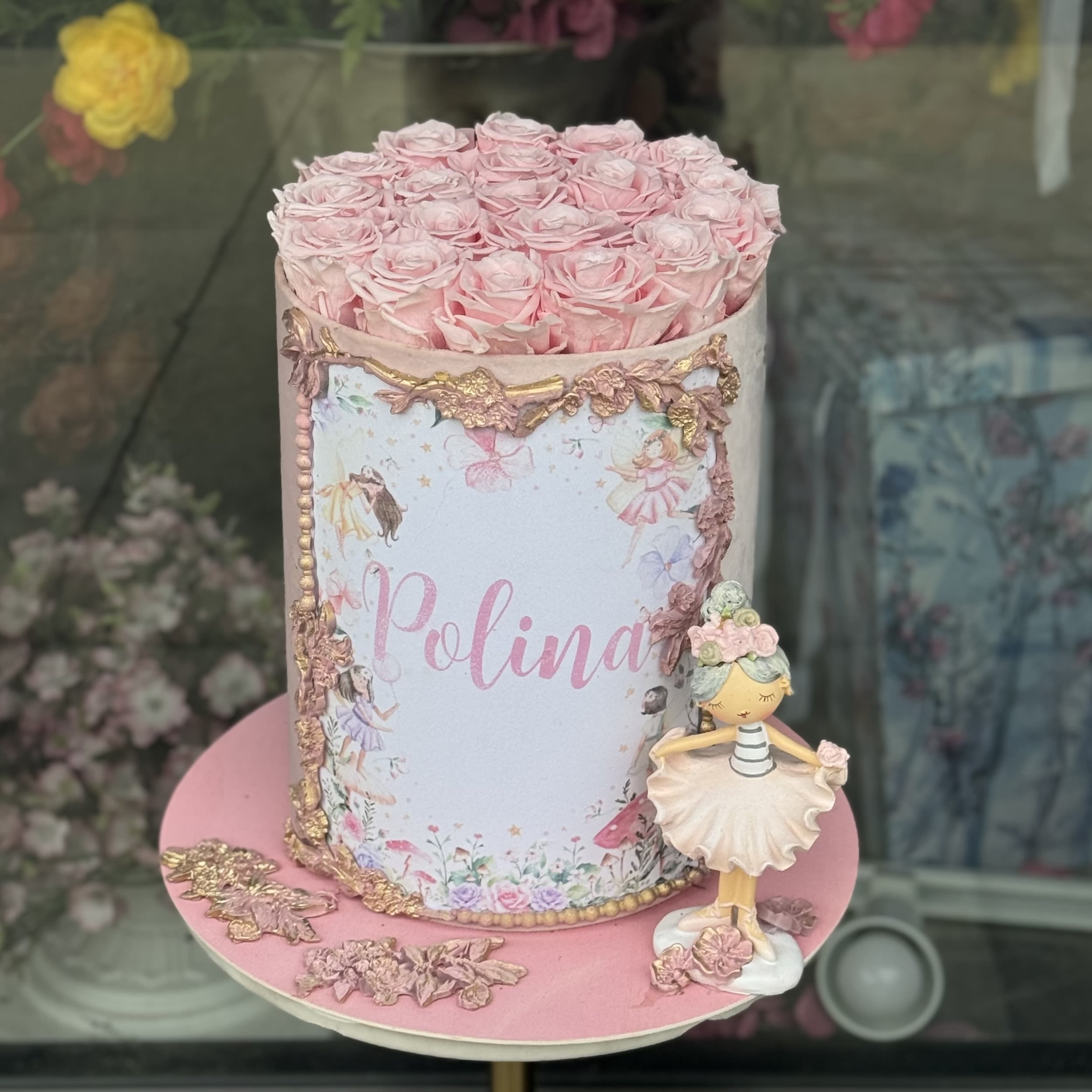 Fairy Bloom – Personalized Eternal Rose Box Fairy Bloom – Personalized Eternal Rose Box - A truly magical keepsake: blush pink preserved roses nestled in a custom fairytale box, adorned with delicate hand-drawn ballerinas, florals, and golden accents. Each box is personalized with the name of your choice, making it a one-of-a-kind gift for birthdays, baby girls, bridal showers, or anyone who deserves a little enchantment.  These are real preserved roses that last up to 1 year — no water, no care, just lasting beauty.  Important: Please include the name you’d like printed on the box in the special instructions section at checkout.