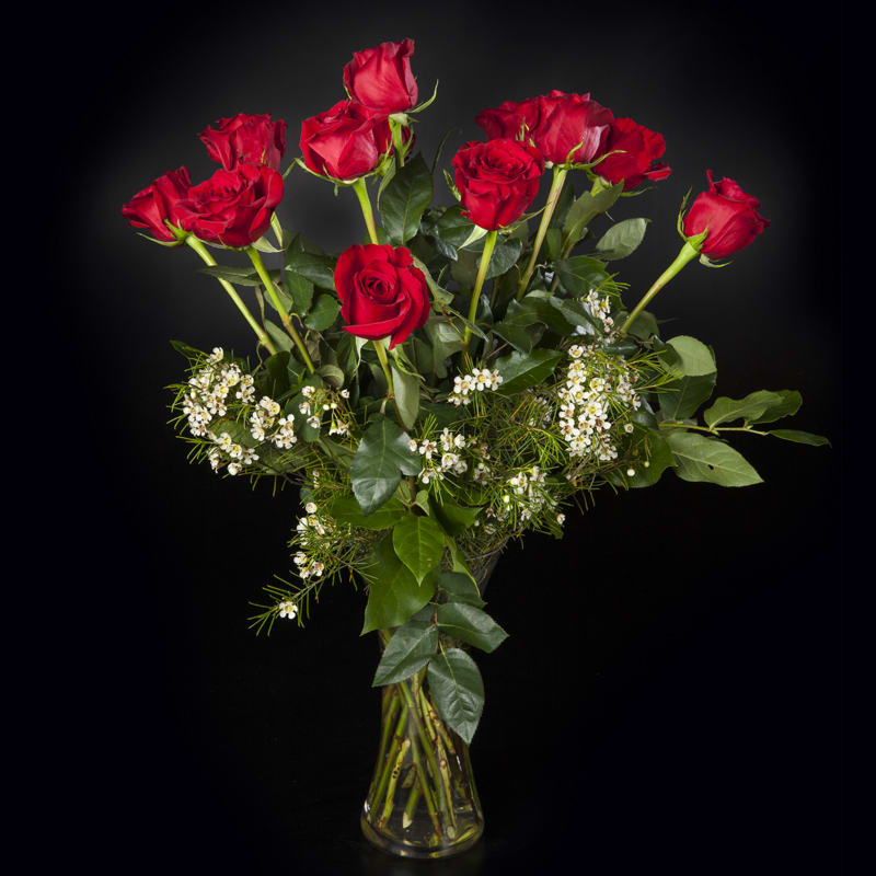 Forever Love Forever Love - A dozen long stem stunning red roses sends a romantic or heartfelt statement to your loved one. They are certain to cherish love and memories with these ruby reds.