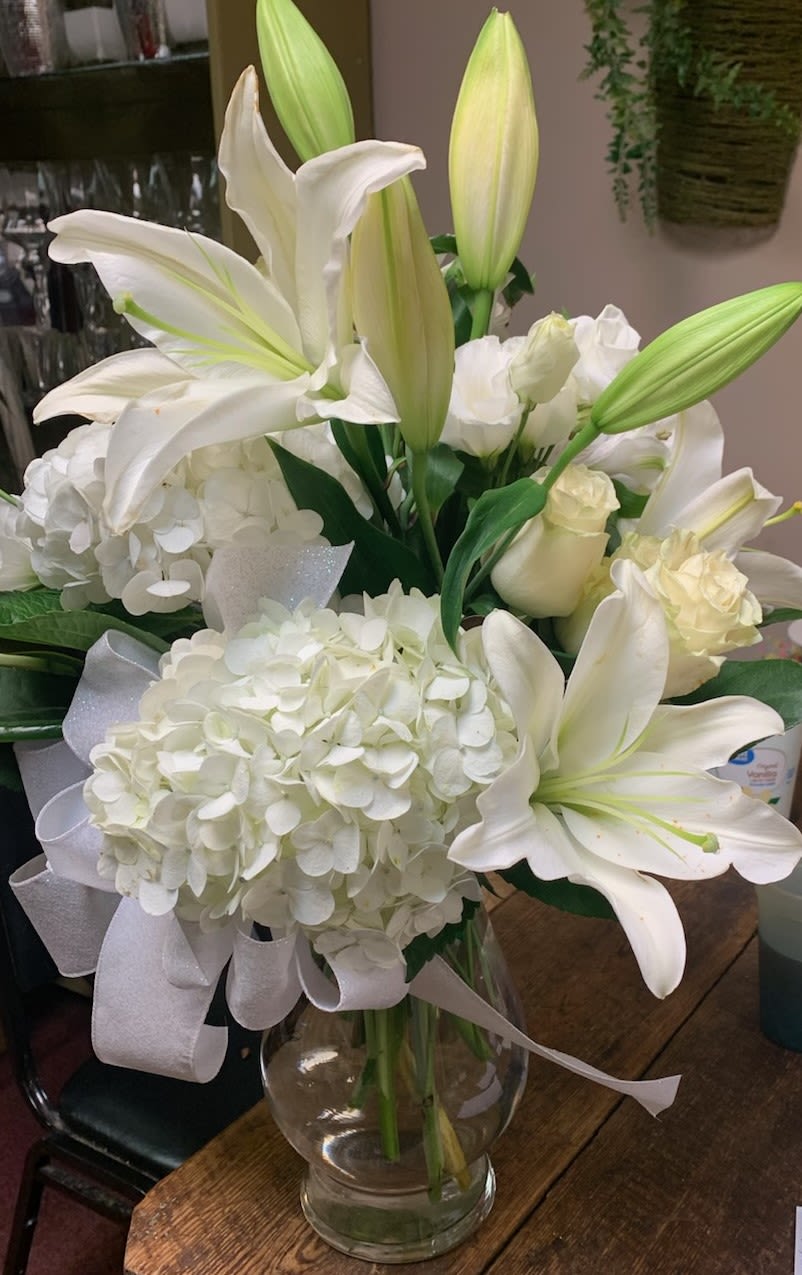 All White All White - All White Roses, Hydrangea, and Lilies