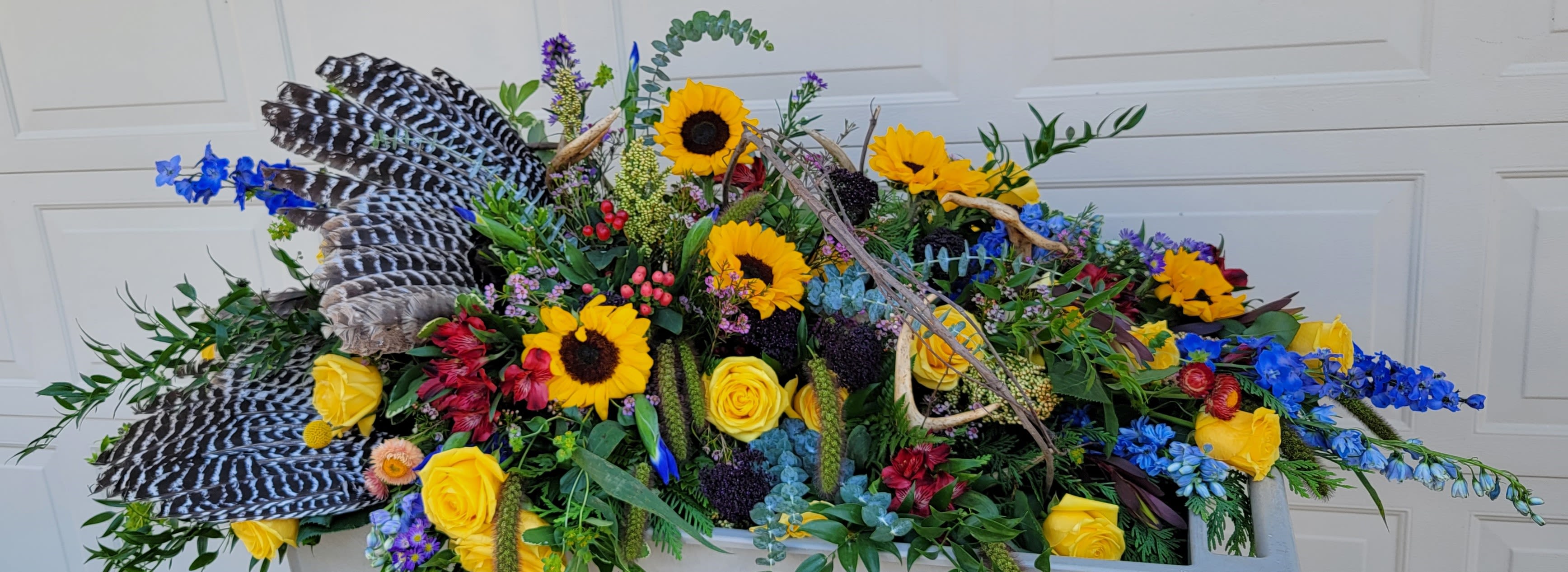 Flower Blanket for Caskets - Fresh cut flowers arranged to cover a casket.